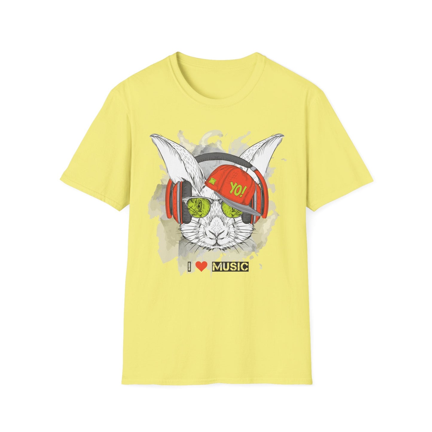 Unisex Music Animals Shirt With Headphones Softstyle Short Sleeve Tee Gildan 64000