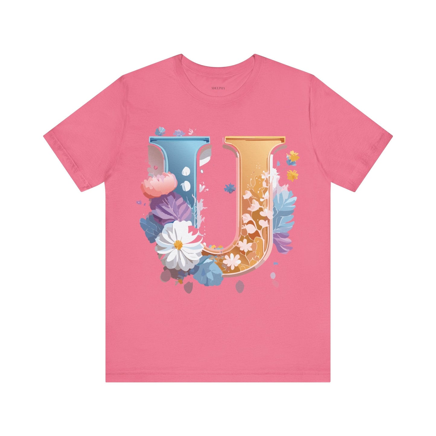 Letter U Shirt Graphic Tee Unisex Vintage Inspired Adelpha Artwork Premium Short Sleeve