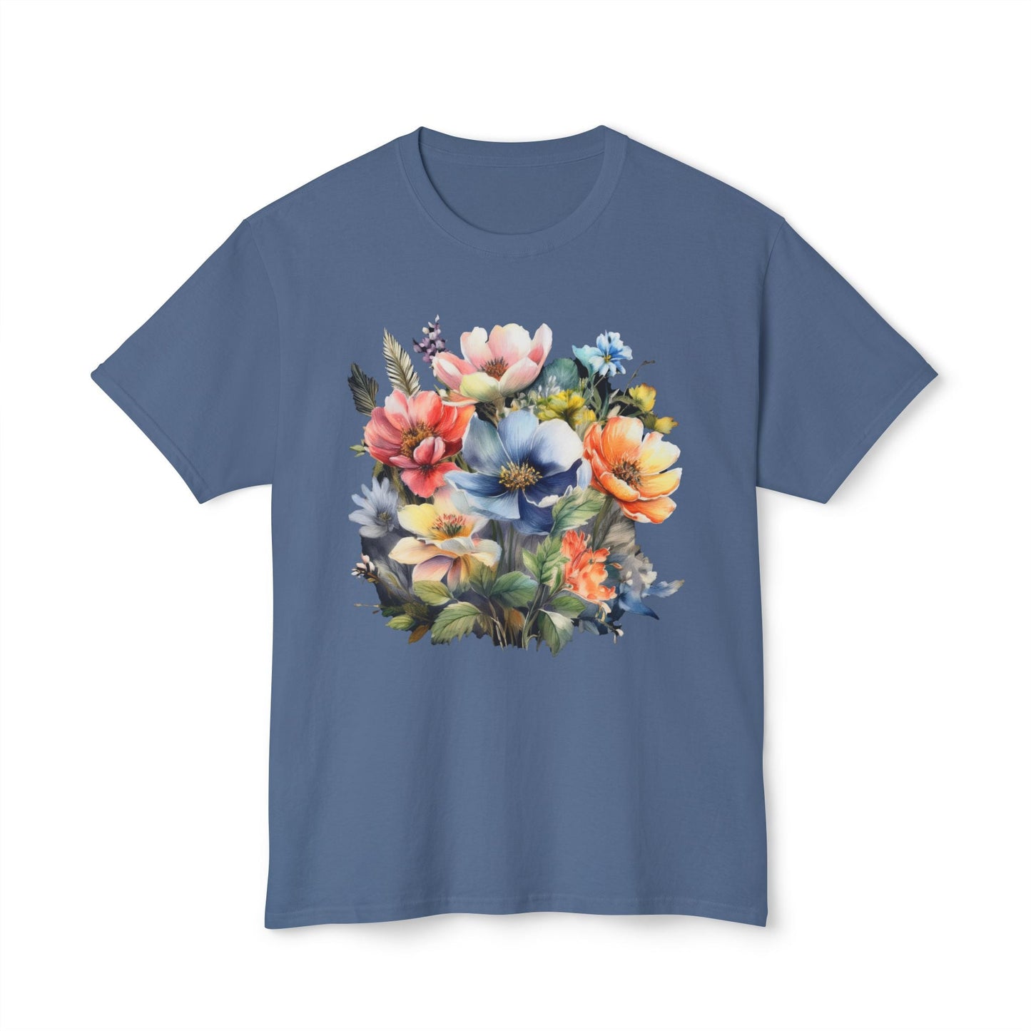 Unisex Floral T Shirt With Vintage Flower Art Print Premium Cotton Tee Soft Breathable Everyday Wear