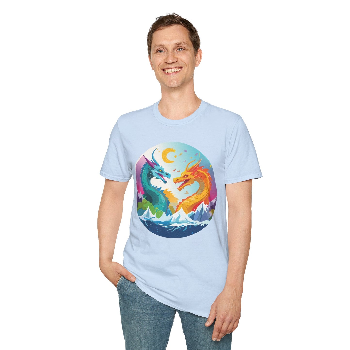 Dragon Graphic Unisex Cotton Softstyle Art Design Tee With Animals 29