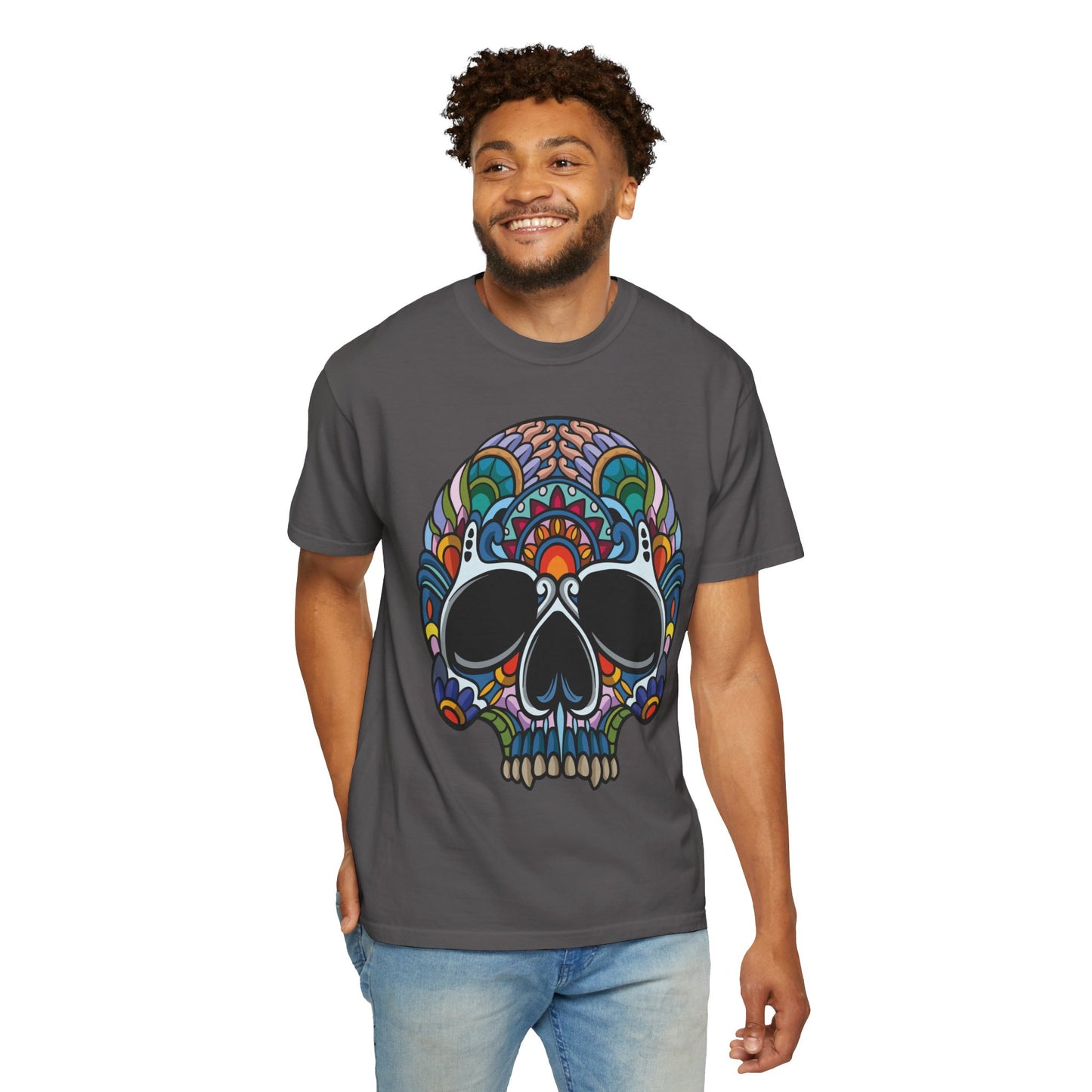 Unisex Cotton Tee Shirt with Skull