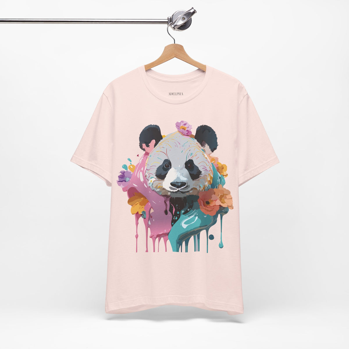 Panda Graphic Unisex Cotton Bella+Canvas Tee with Art Animal Design e55