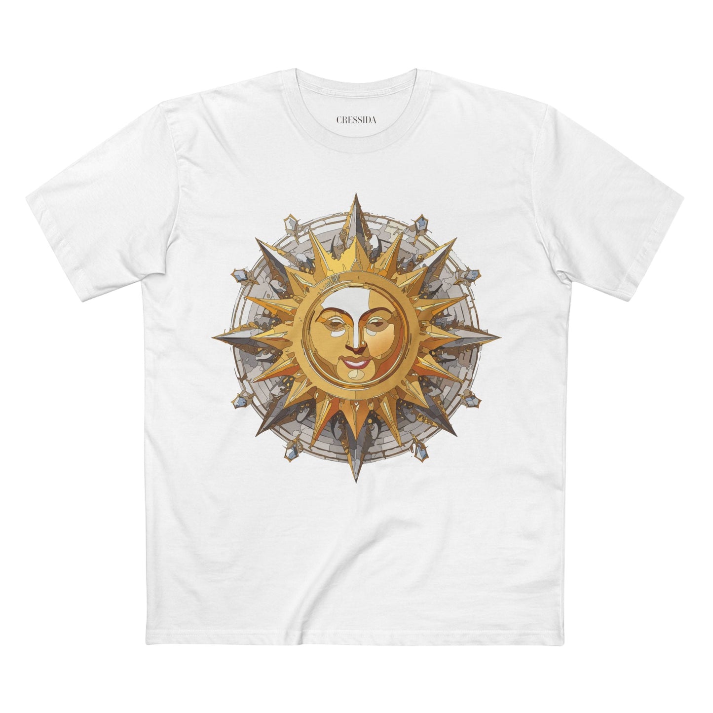 Gold Sun Graphic Unisex 100 Cotton T-Shirt with Golden Art Design 12