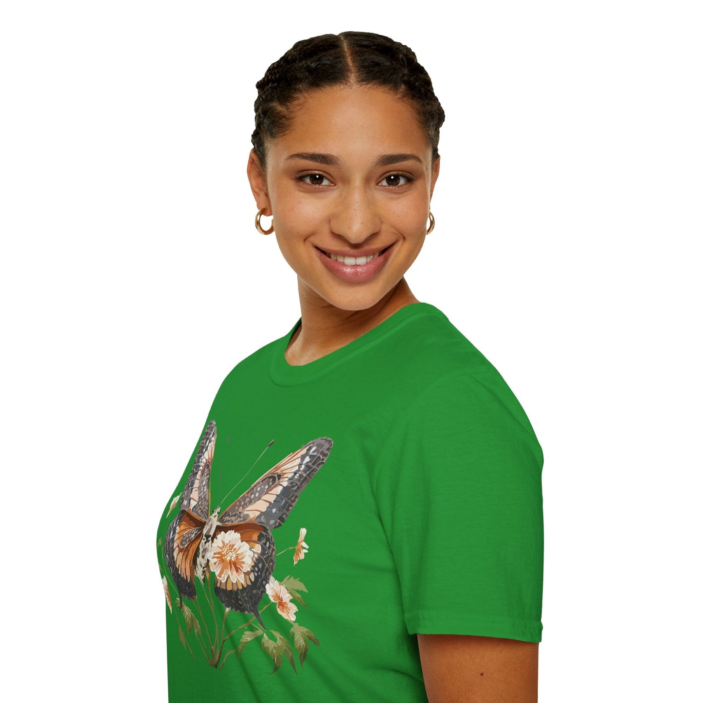 Butterfly T Shirt Unisex Softstyle Gildan 64000 Cotton Tee Monarch Print Comfort