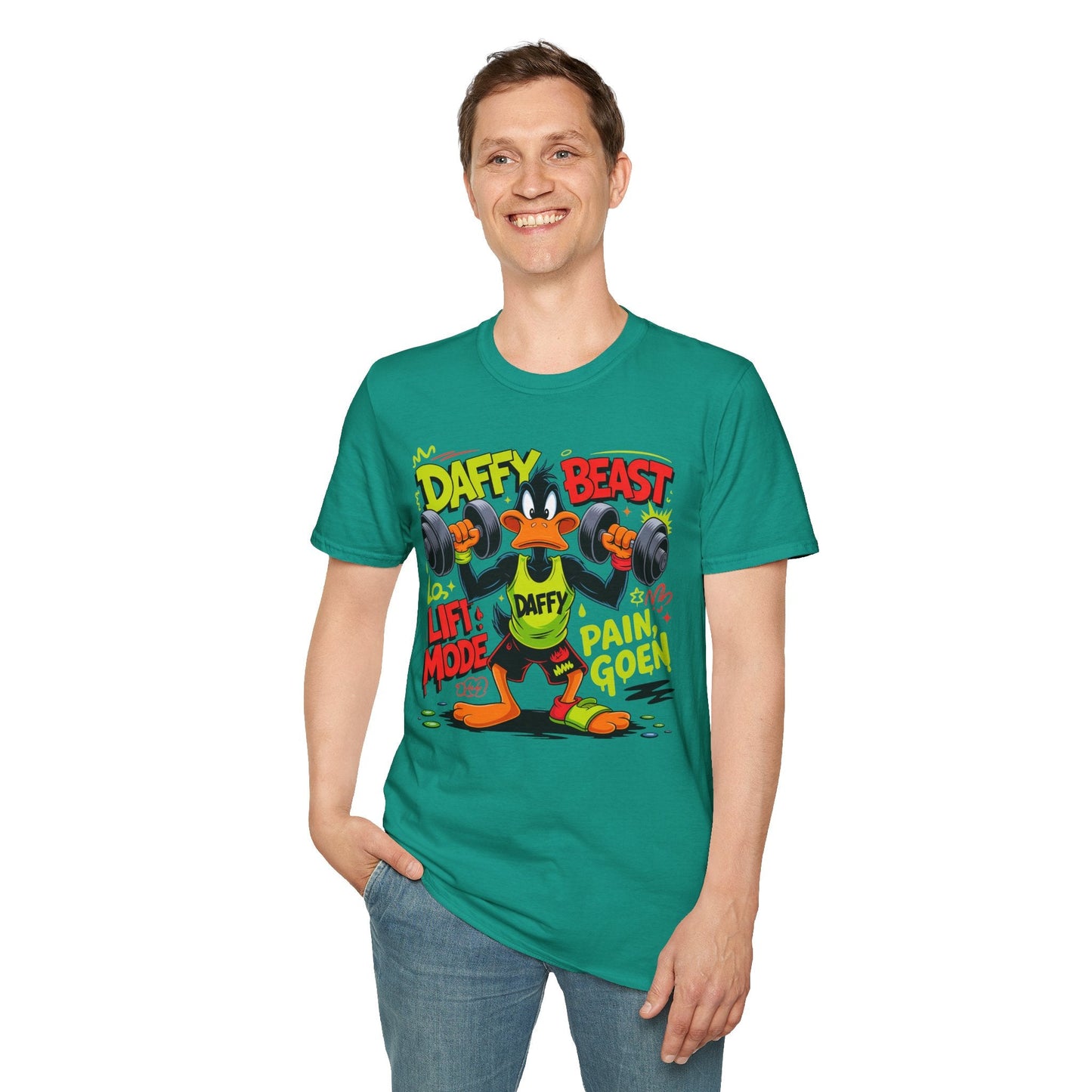 Cartoon T Shirt Funny Animals Print Unisex Animation Tee Gildan Softstyle 64000