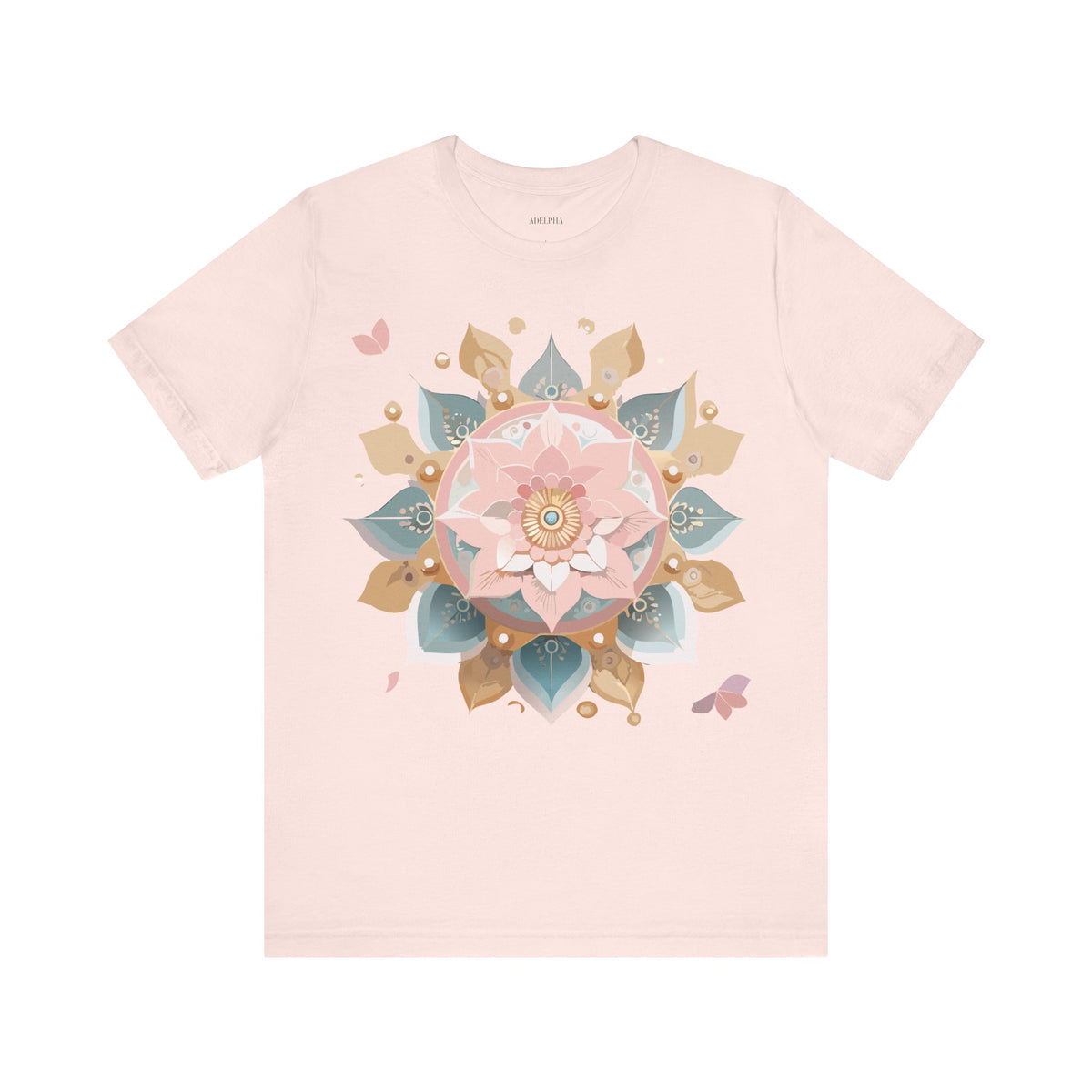 Mandala Graphic Unisex Cotton Bella+Canvas Tee with Floral Art Design d25