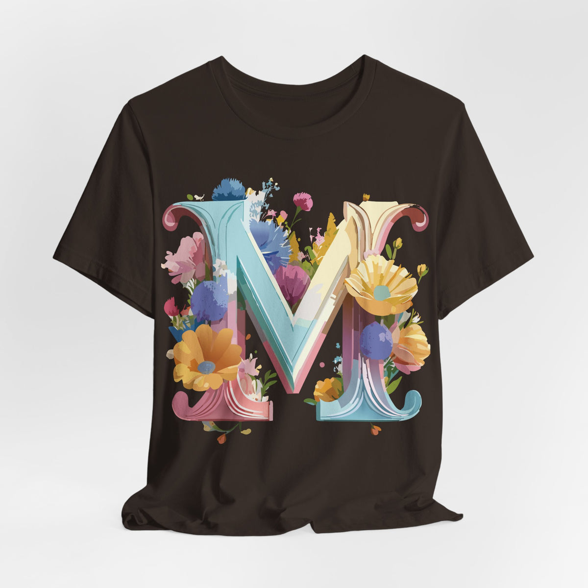 Letter M Graphic Unisex Cotton Bella+Canvas Tee with Art Letter Design