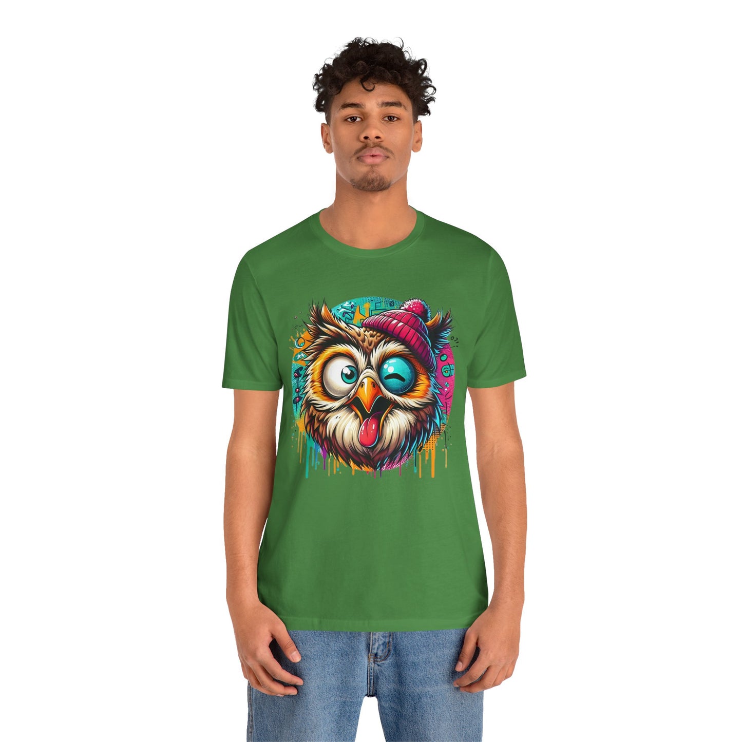 Colorful Owl Graphic Tee, Fun Owl Shirt, Funny Bird Shirt, Cute Cartoon Tees, Animal T-Shirt, Animal Tees, Art Design T-Shirt