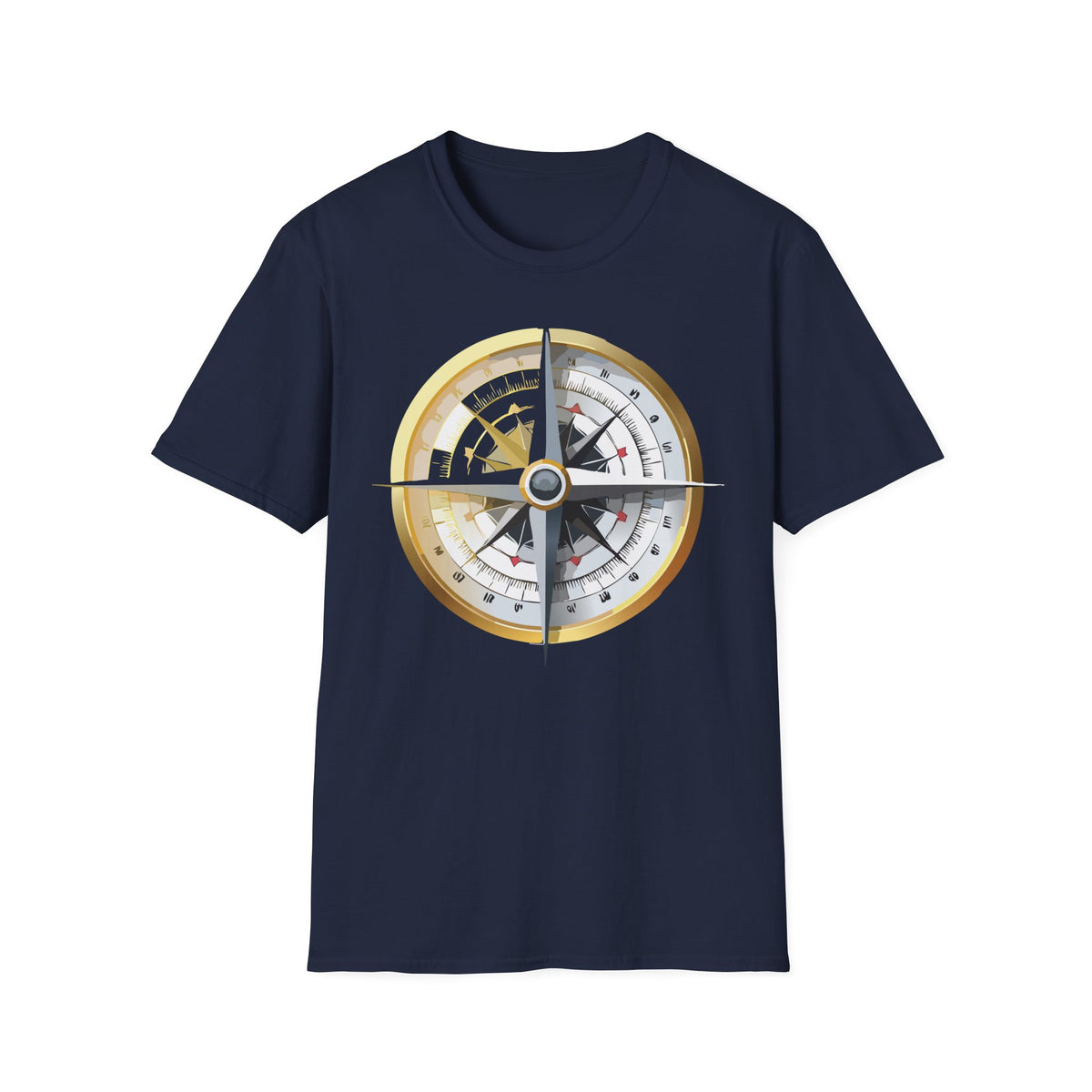 Nautical Compass Graphic T-Shirt | Vintage Explorer Graphic Design Unisex 100 Cotton Gildan T-Shirt