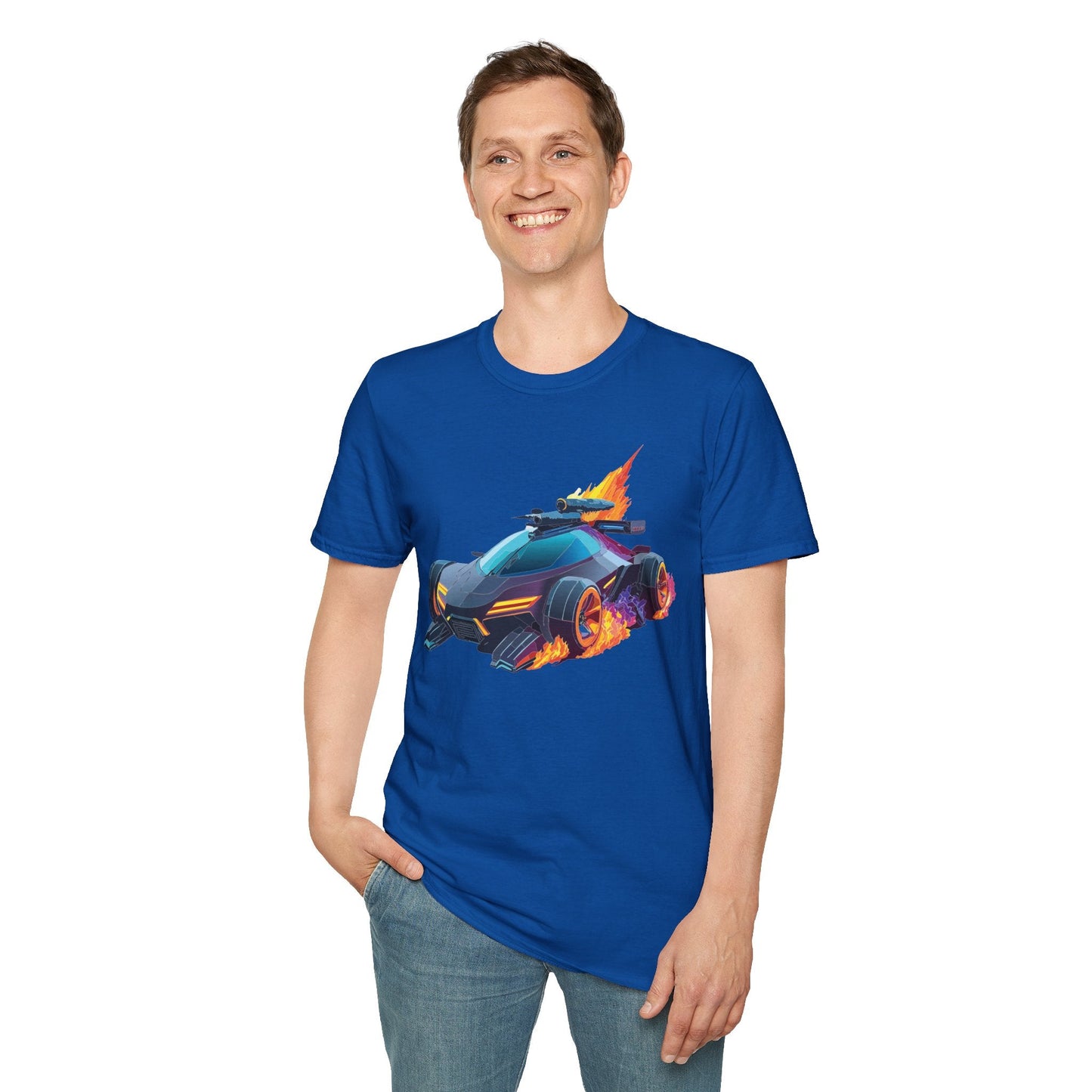 Car Graphic Unisex Cotto Softstyle Art Design with Hot Wheels Artwork Tee 3