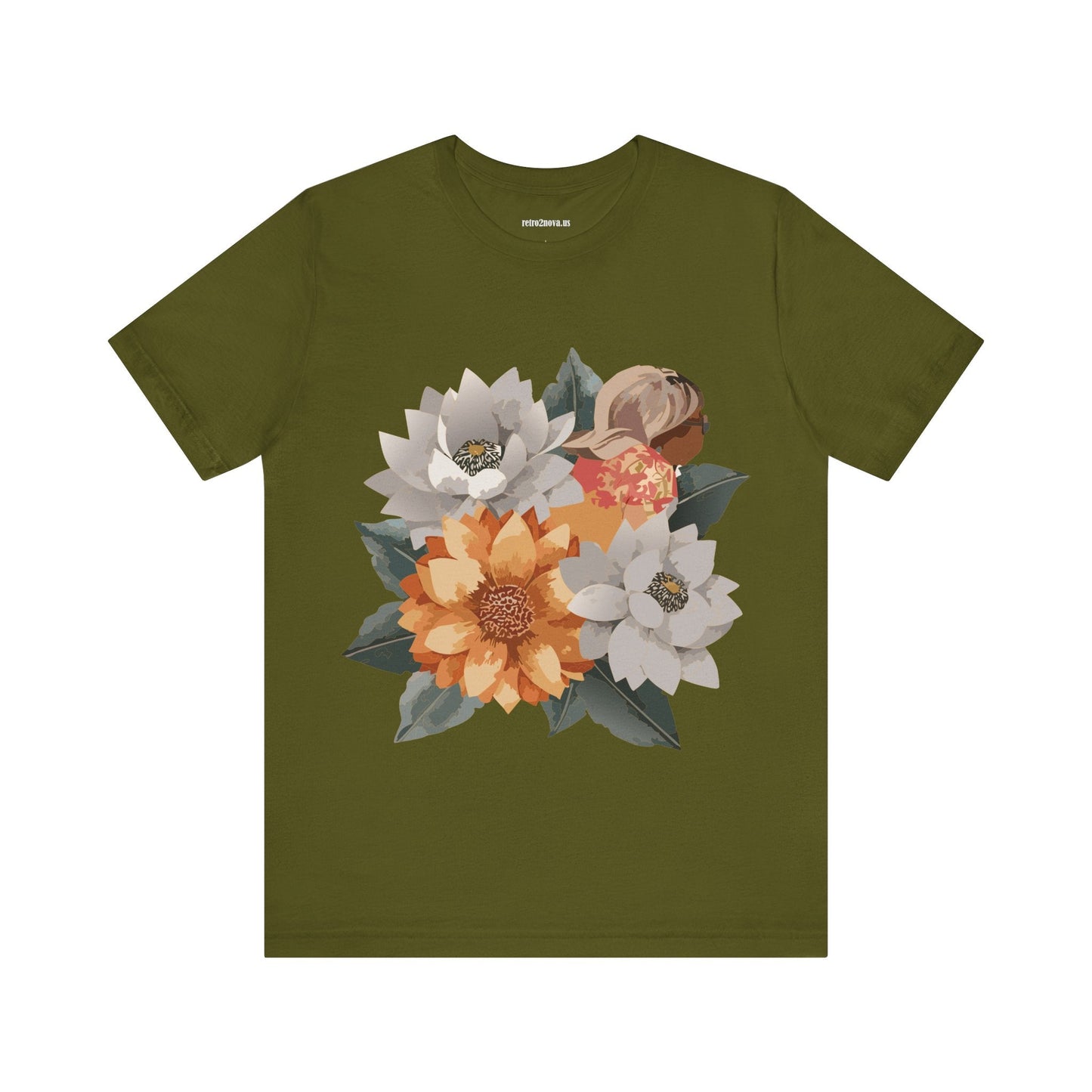 Retro2Nova Flowers Shirt Floral Shirt Unisex Floral Tee Lightweight Breathable Jersey