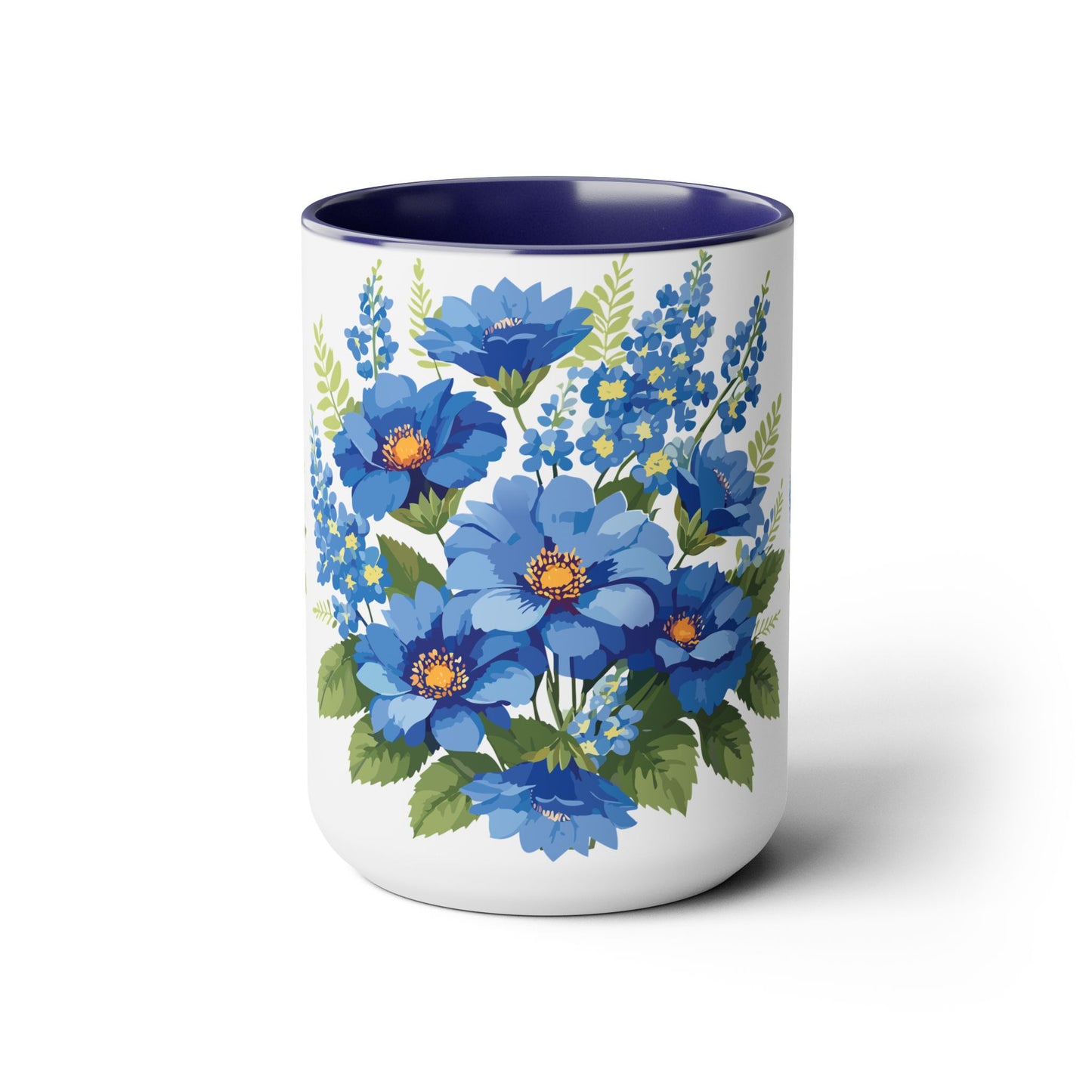 Two-Tone Coffee Mug with flowers