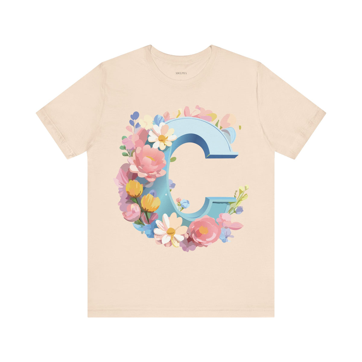 Letter C Graphic Unisex Cotton Bella+Canvas Tee with Art Letter Design