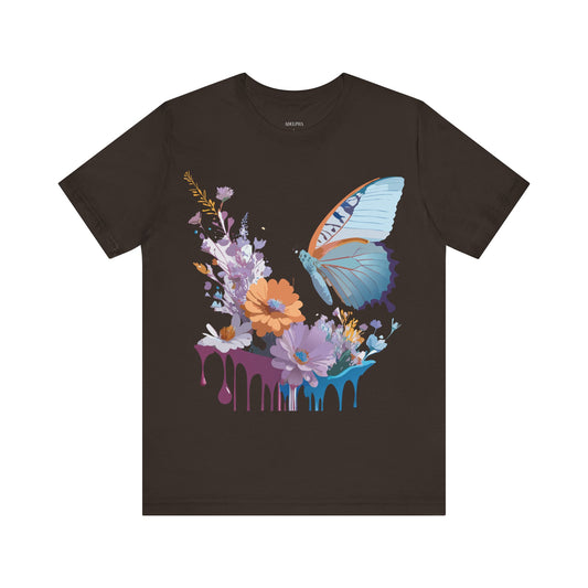 Butterfly Graphic Unisex Cotton Bella+Canvas Tee with Art Design n89