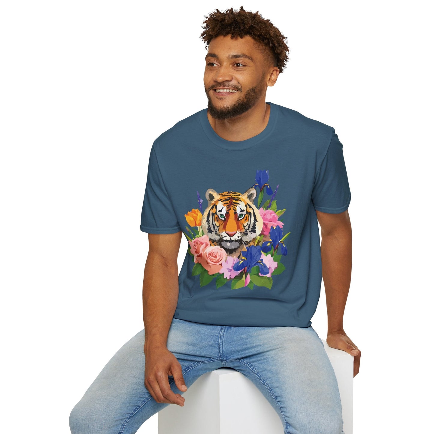 Tiger Shirt Unisex Animal Tee Gildan Softstyle 64000 100 Percent Cotton