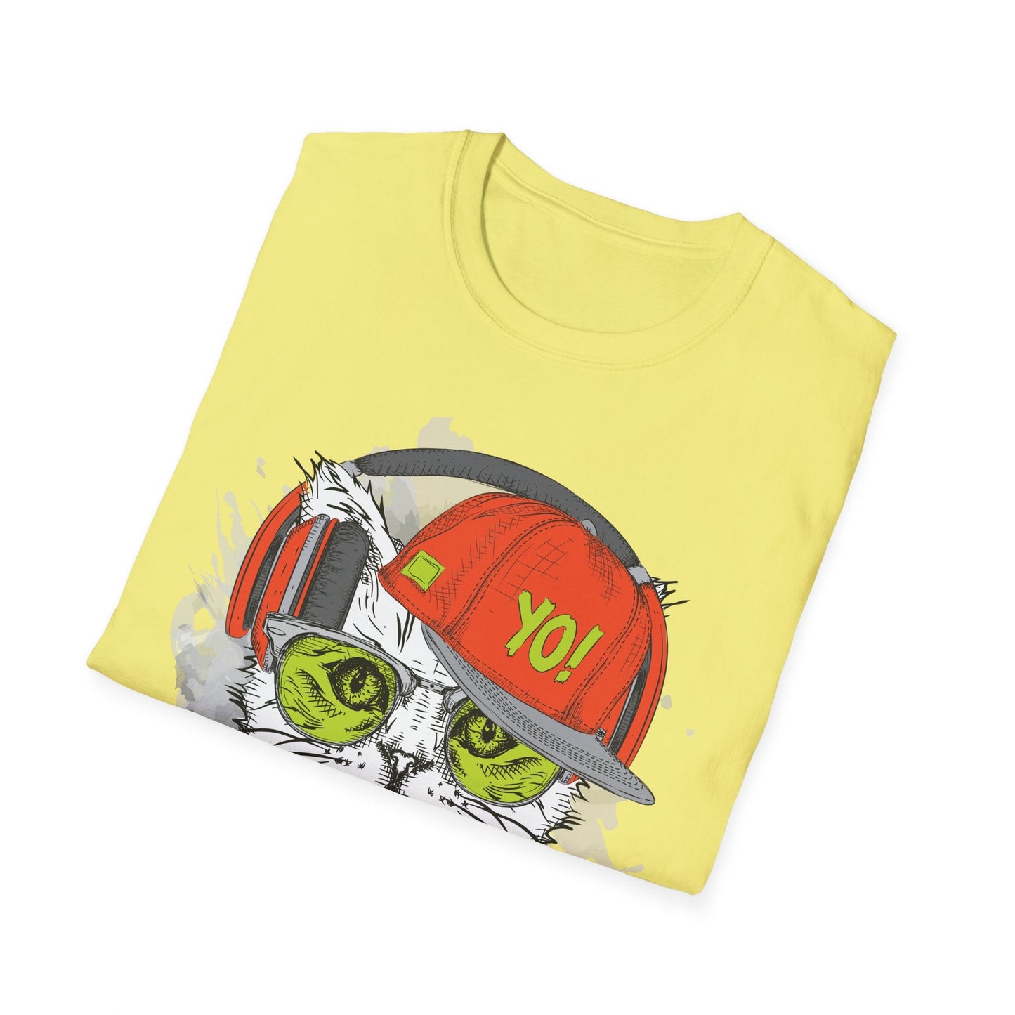 I Love Music Animals Shirt With Headphones Unisex Softstyle Tee Gildan 64000 Cotton Comfort