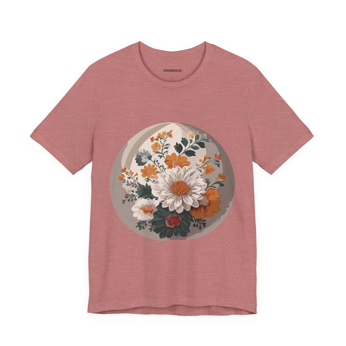 Floral Graphic Unisex Cotton Bella+Canvas Tee with Flowers Design ab10