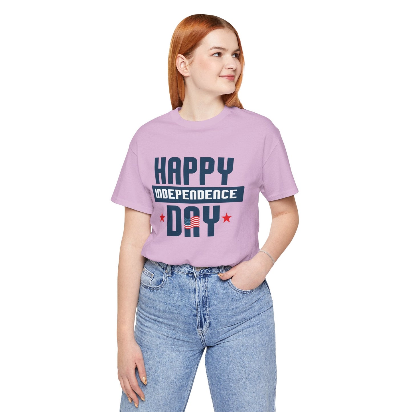 Happy Independence Day Graphic Unisex Cotton T-Shirt 017