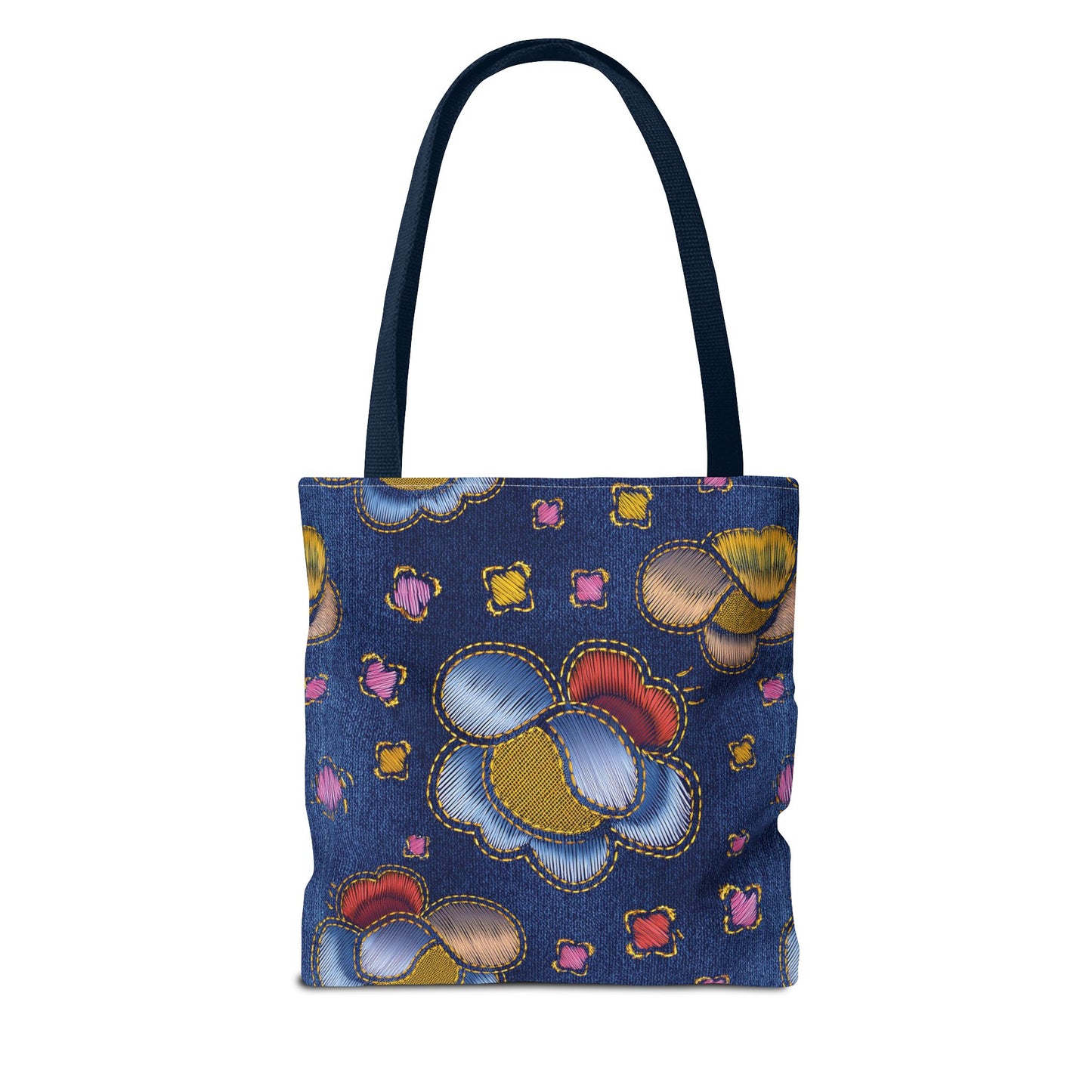 Denim Fabric Imitation Print Unisex Canvas Bag Poly Spun 3 Sizes Tote Bag 164