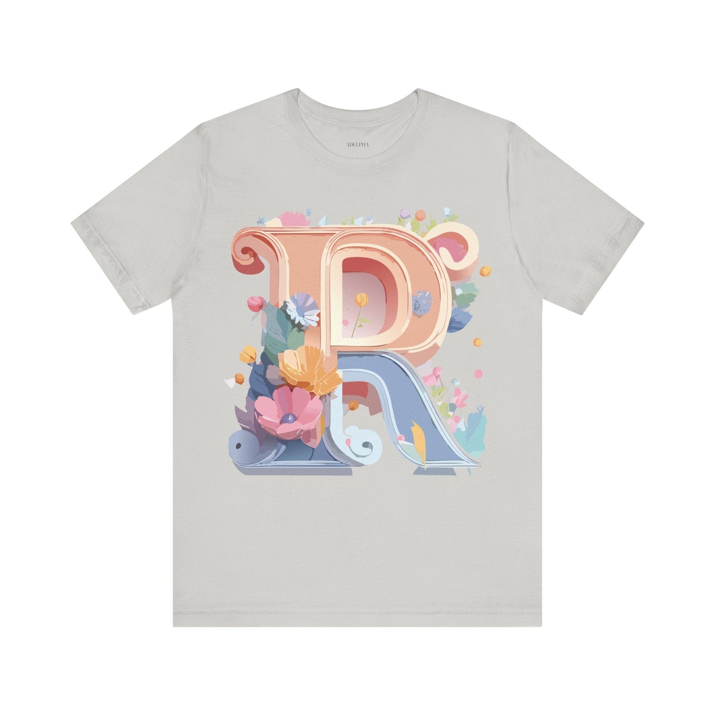 Letter R Shirt Graphic Tee Unisex Short Sleeve By Adelpha Vintage Art Design Tee