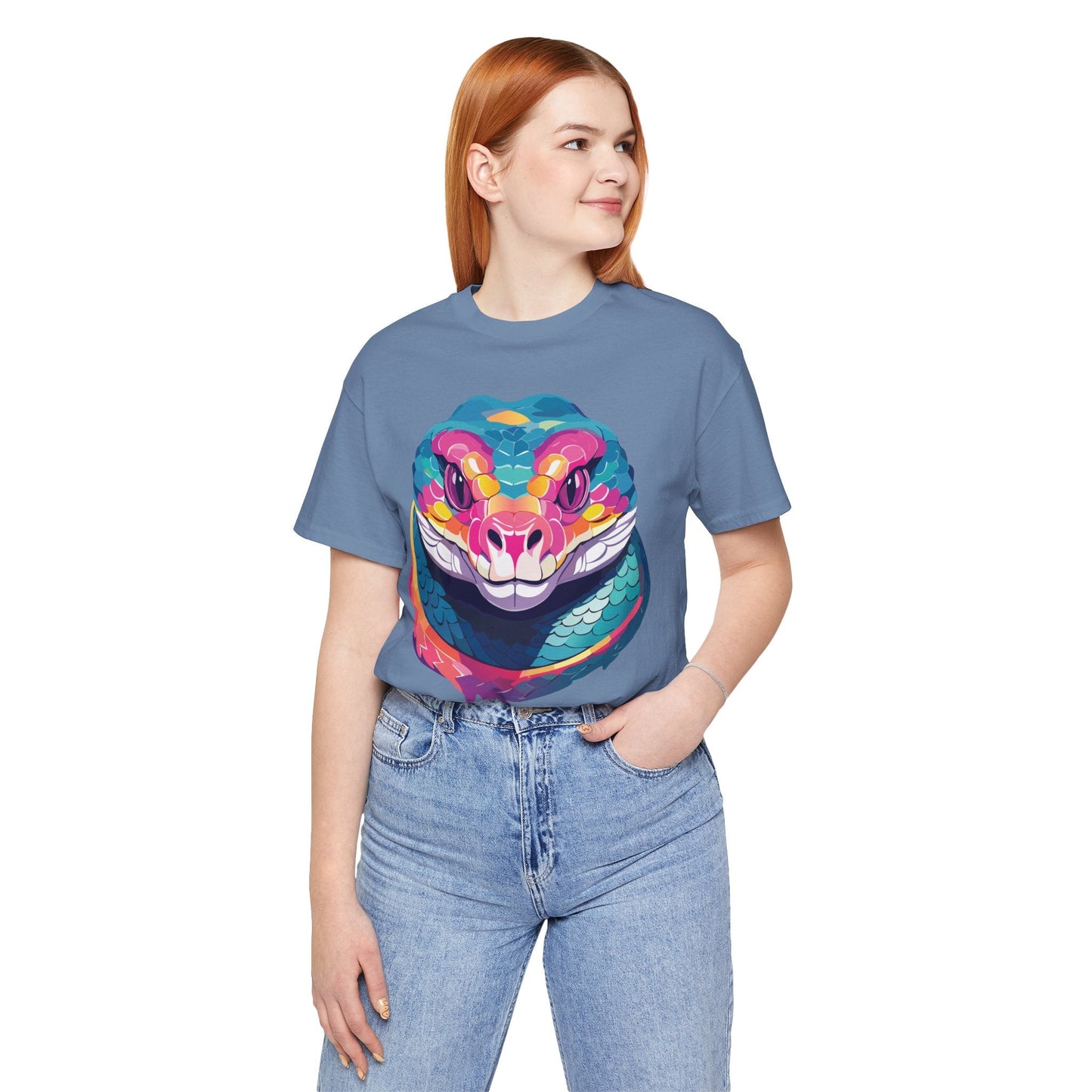Unisex Animal Tee Shirt With Art Design, Wild Animals Short Sleeve Graphic Tee For Everyday Wear