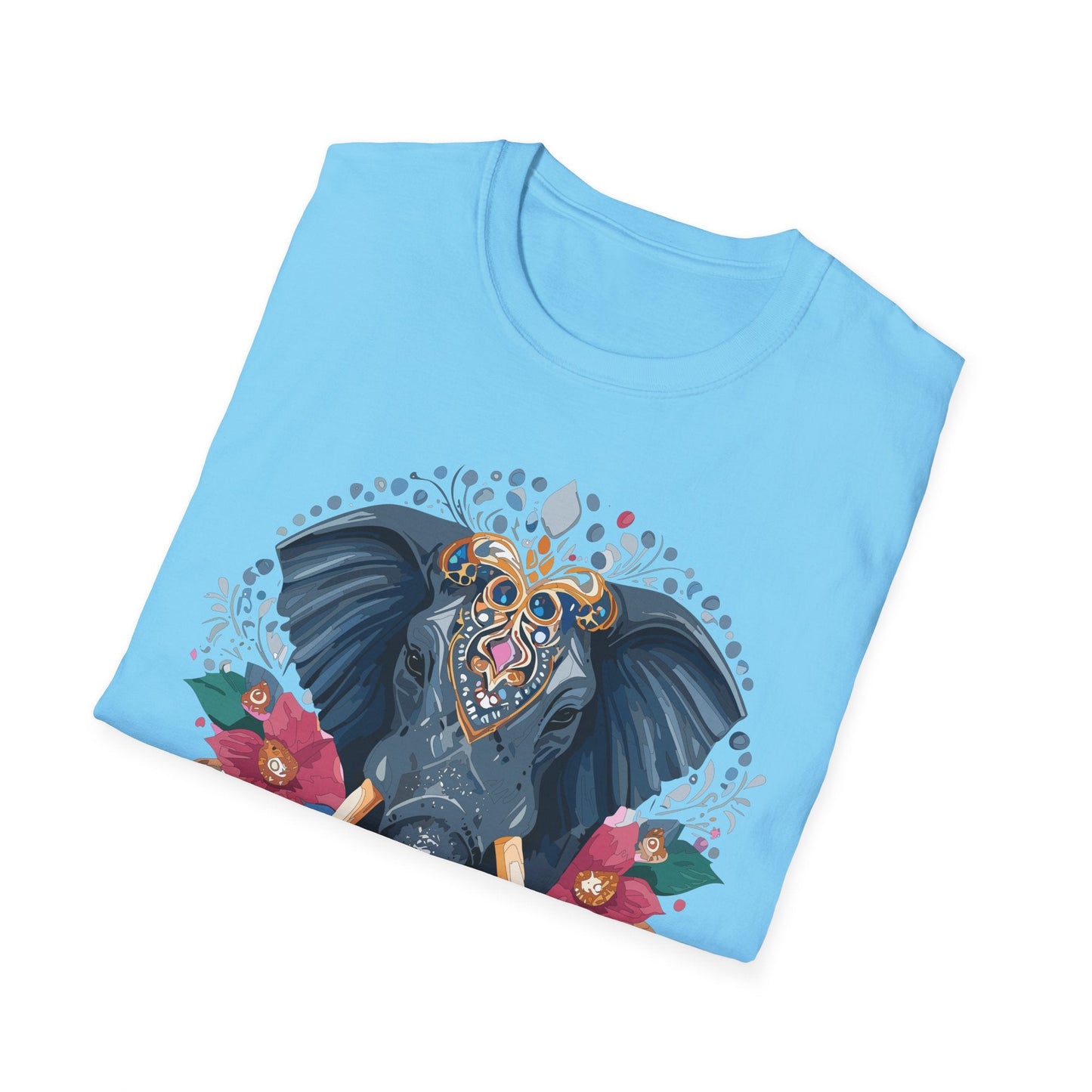 Elephant Graphic T Shirt Unisex Cotton Tee Softstyle Gildan 64000 Elephant Design