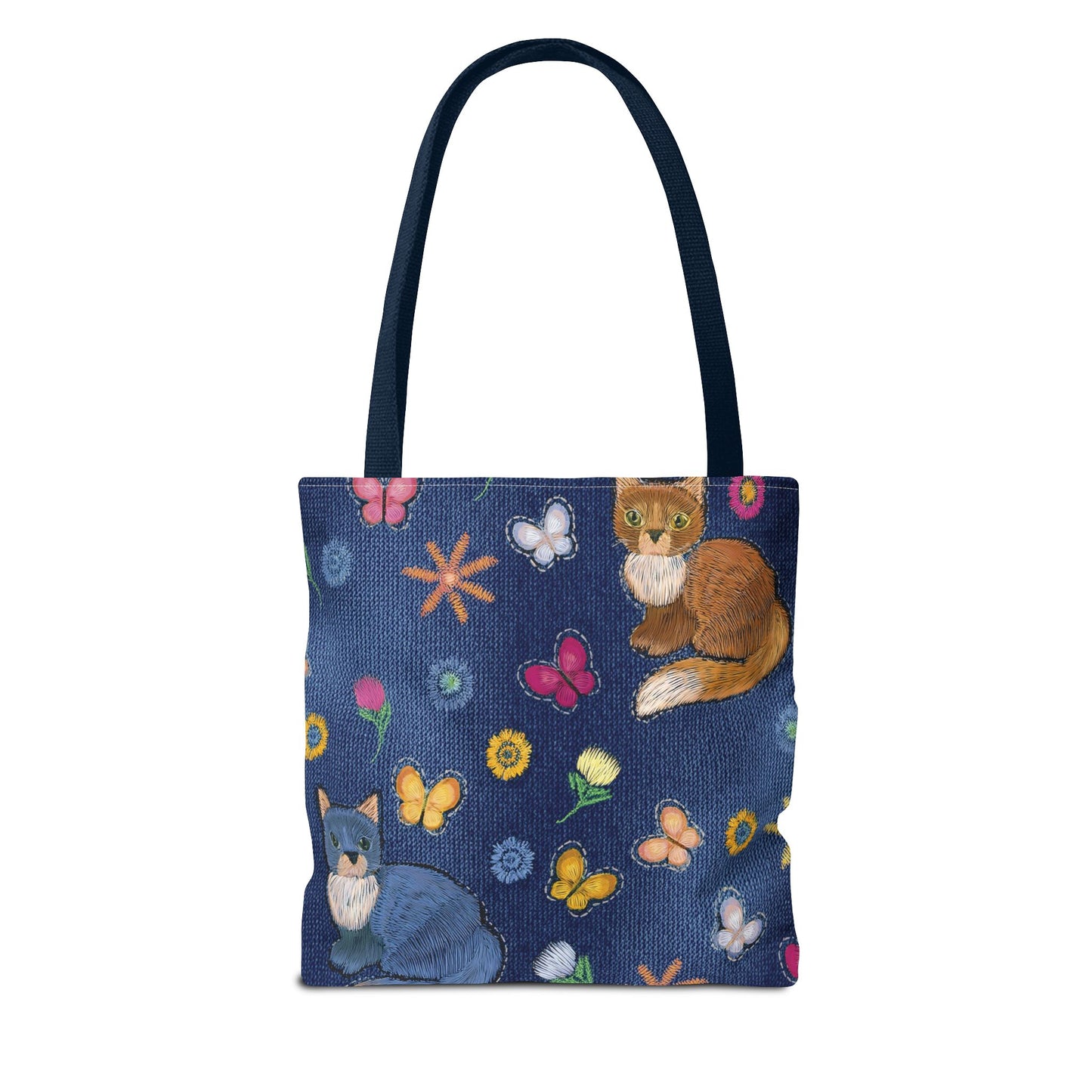 Denim Fabric Imitation Print Unisex Canvas Bag Poly Spun 3 Sizes Tote Bag 190-13