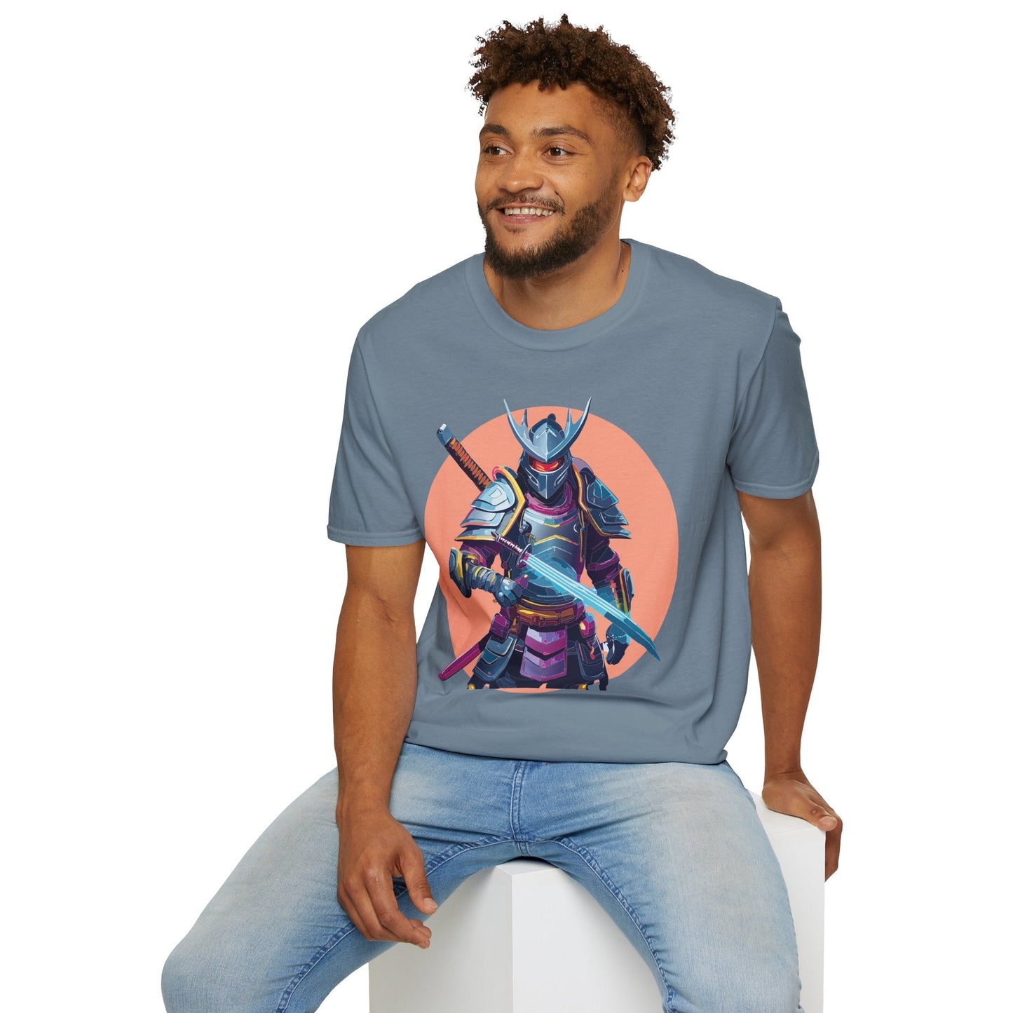 Samurai Shirt Unisex Tee Gildan Softstyle 64000 One Hundred Percent Ring Spun Cotton Comfort