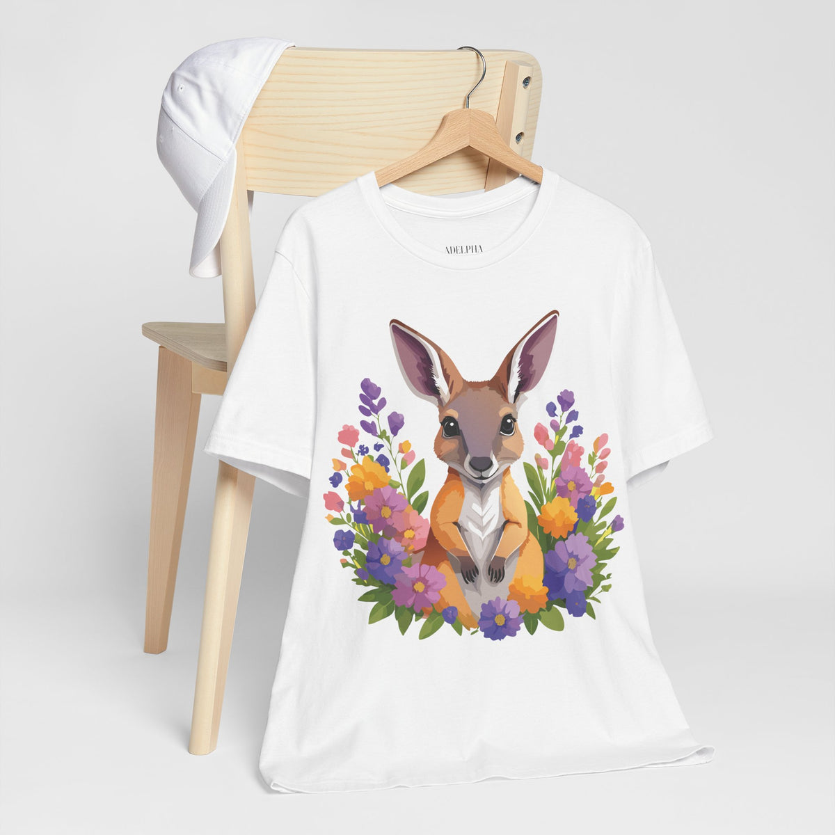 Kangaroo Graphic Unisex Cotton Bella+Canvas Tee with Art Animal Design e314