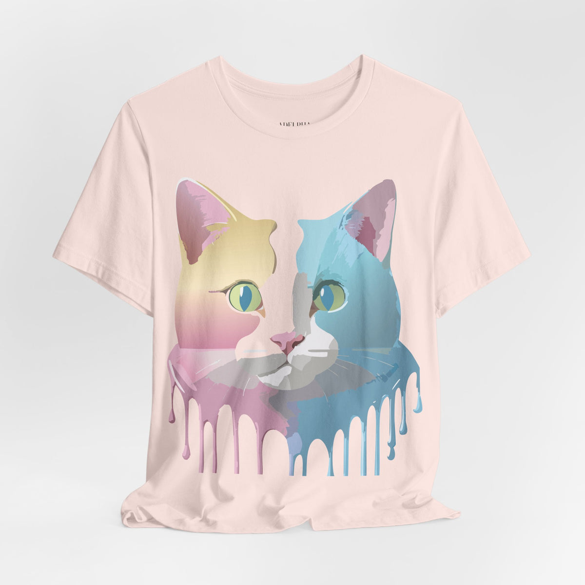 Cat Graphic Unisex Cotton Bella+Canvas Tee with Animal Art Design m09