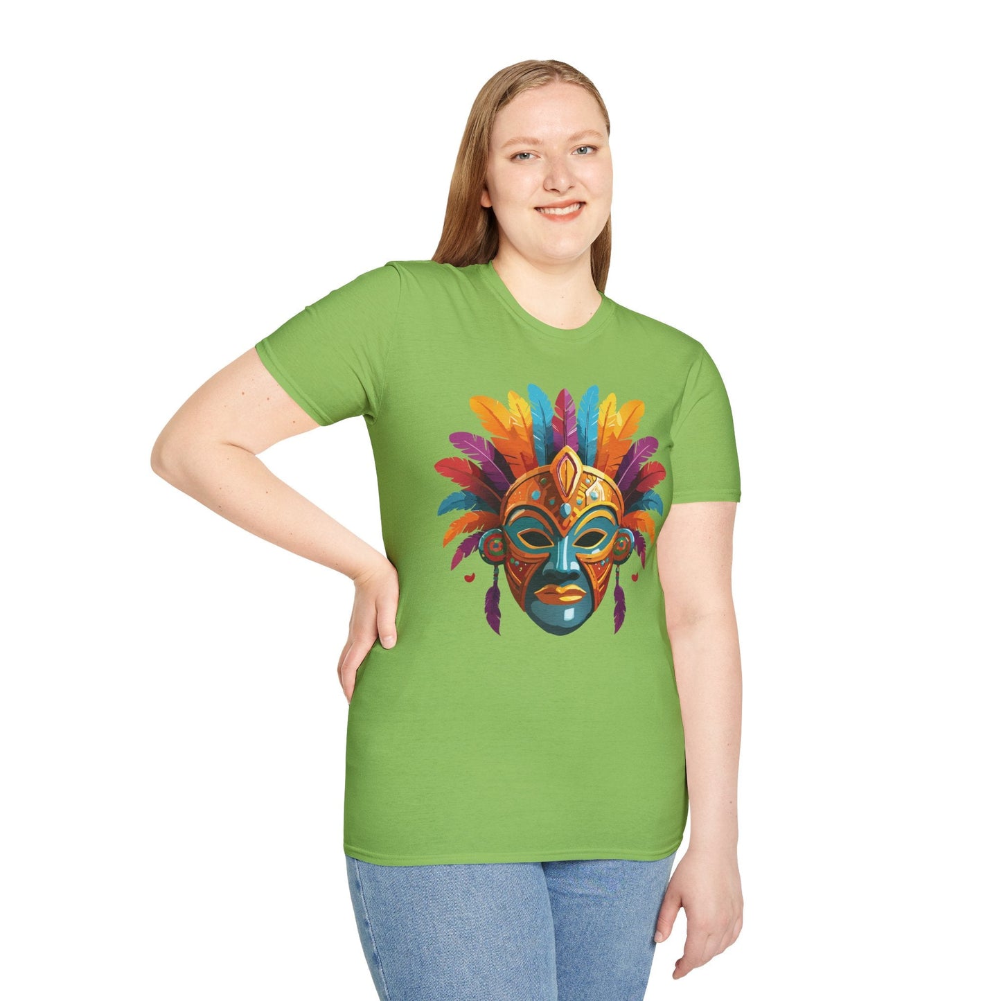 Mask Graphic Unisex Cotton Masquerade Design Artwork Tee 7