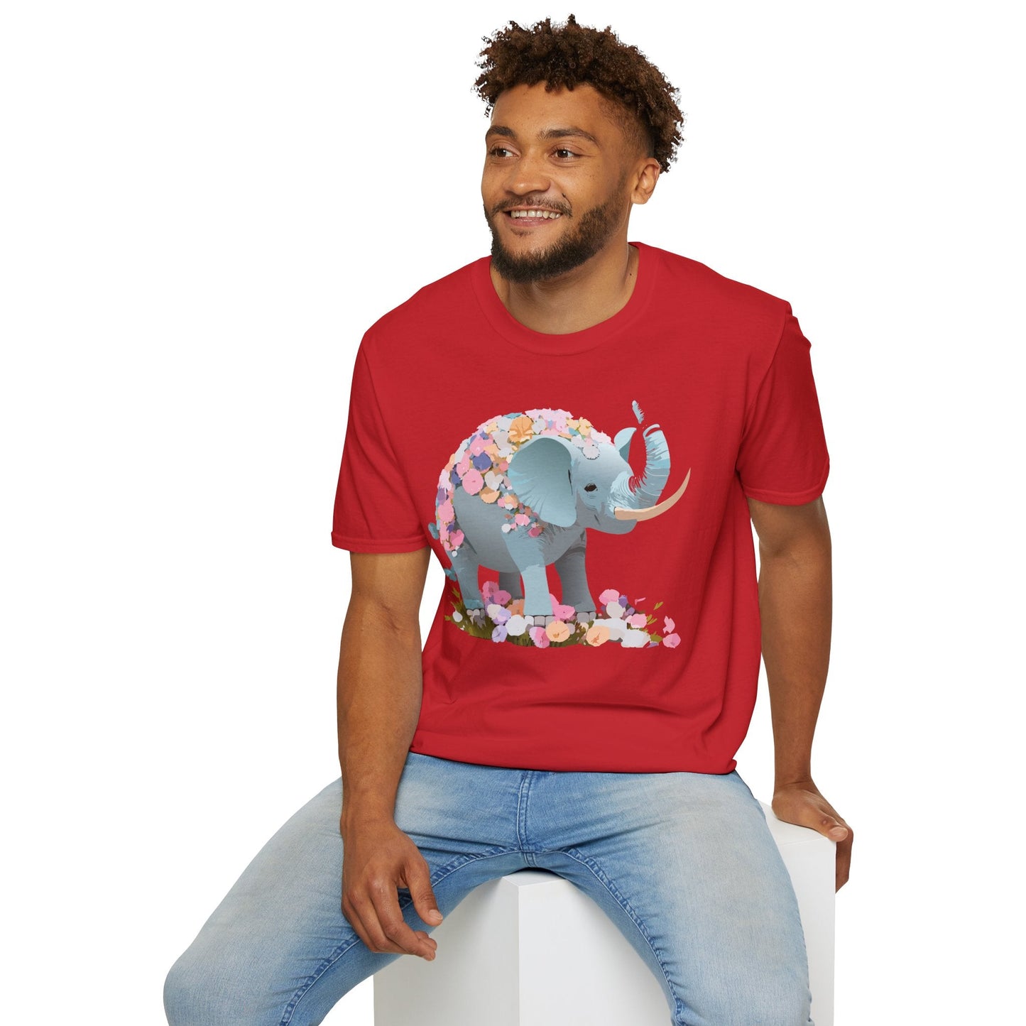 Elephant Graphic T Shirt Gildan Softstyle Unisex Cotton Tee With Elephant Print Design Artwork