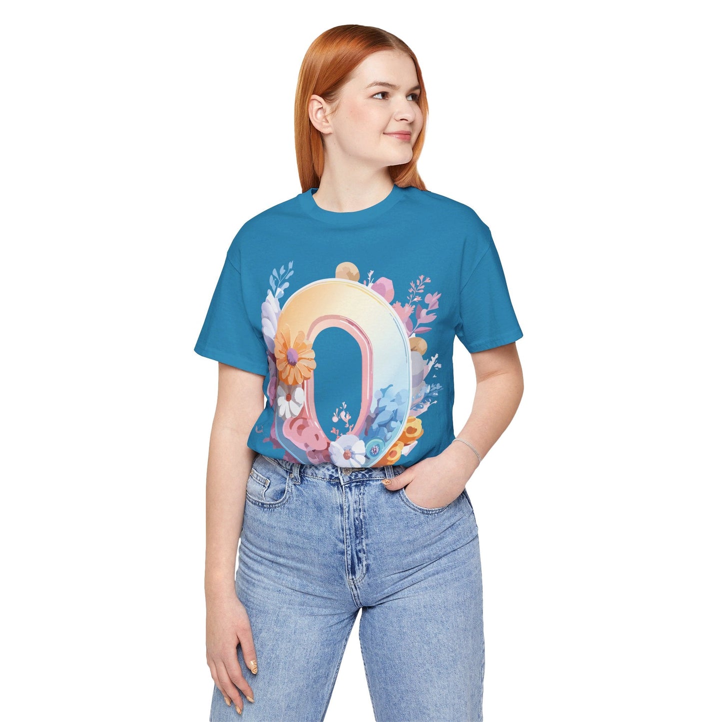 Letter O Shirt Unisex Graphic Tee Vintage Inspired Artwork By Adelpha Premium Short Sleeve