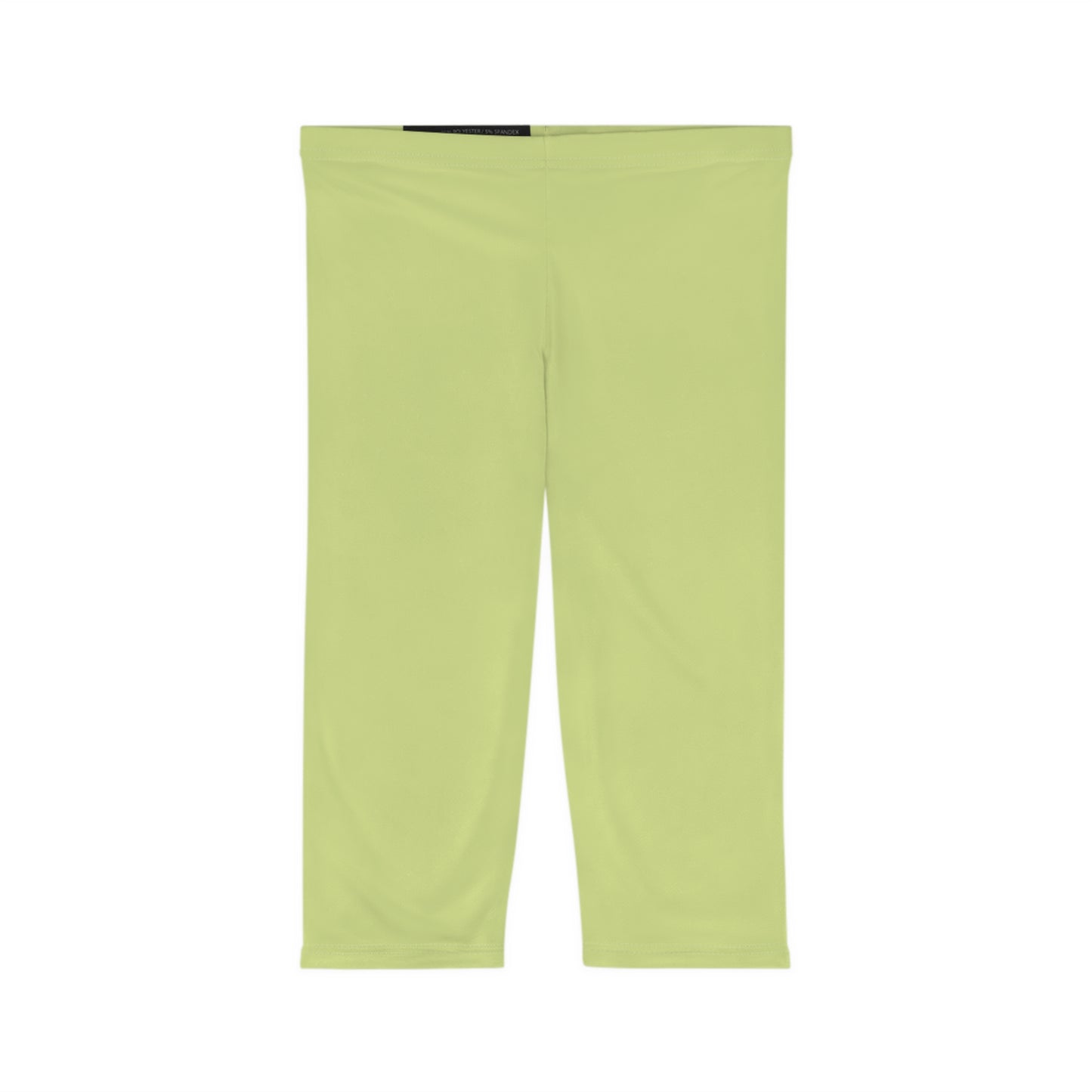 Green Tea Color Women's Brushed Suede Poly Span Casual Capri Leggings XS-2XL