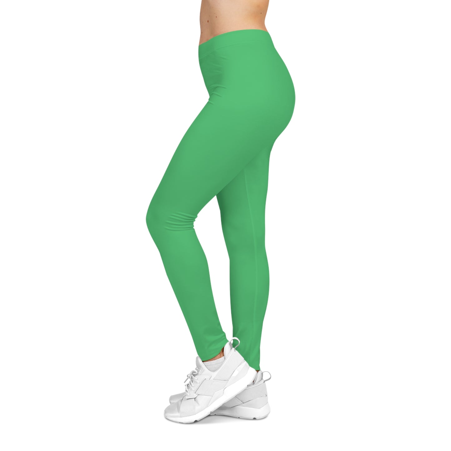 Emerald Green Color Women's Poly-Span Casual Leggings XS-2XL
