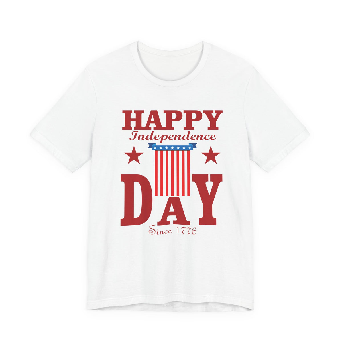 Happy Independence Day Tee Patriotic Stars Stripes July 4th Unisex Cotton Shirt 018
