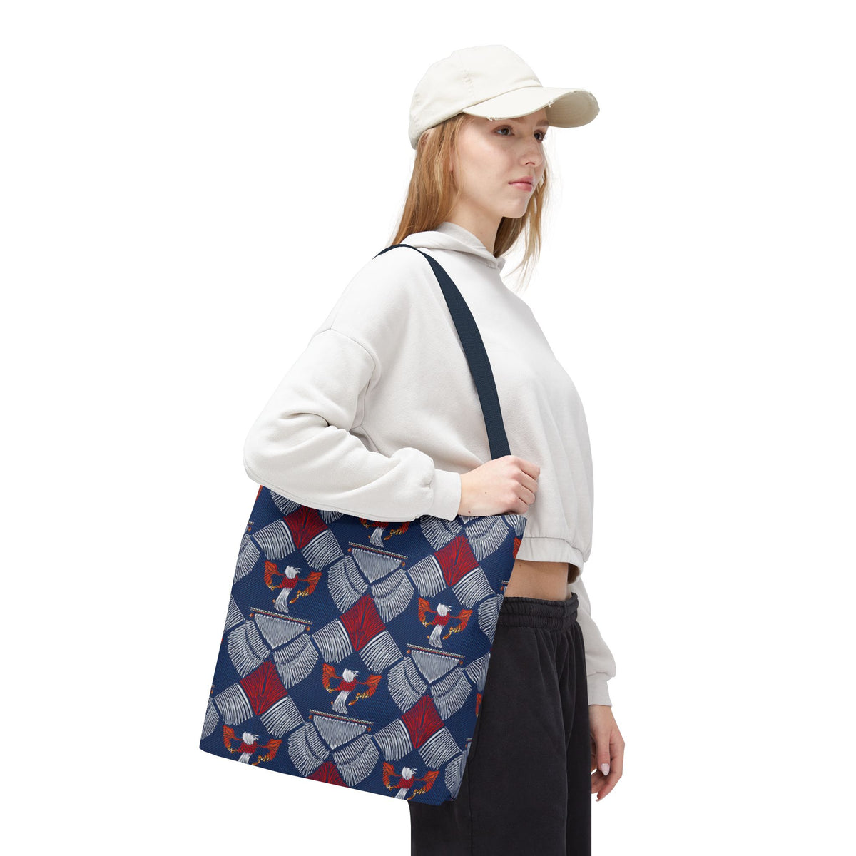 4th of July Graphic Denim Fabric Imitation Print Unisex Canvas Bag Poly Spun 3 Sizes Tote Bag 200-3