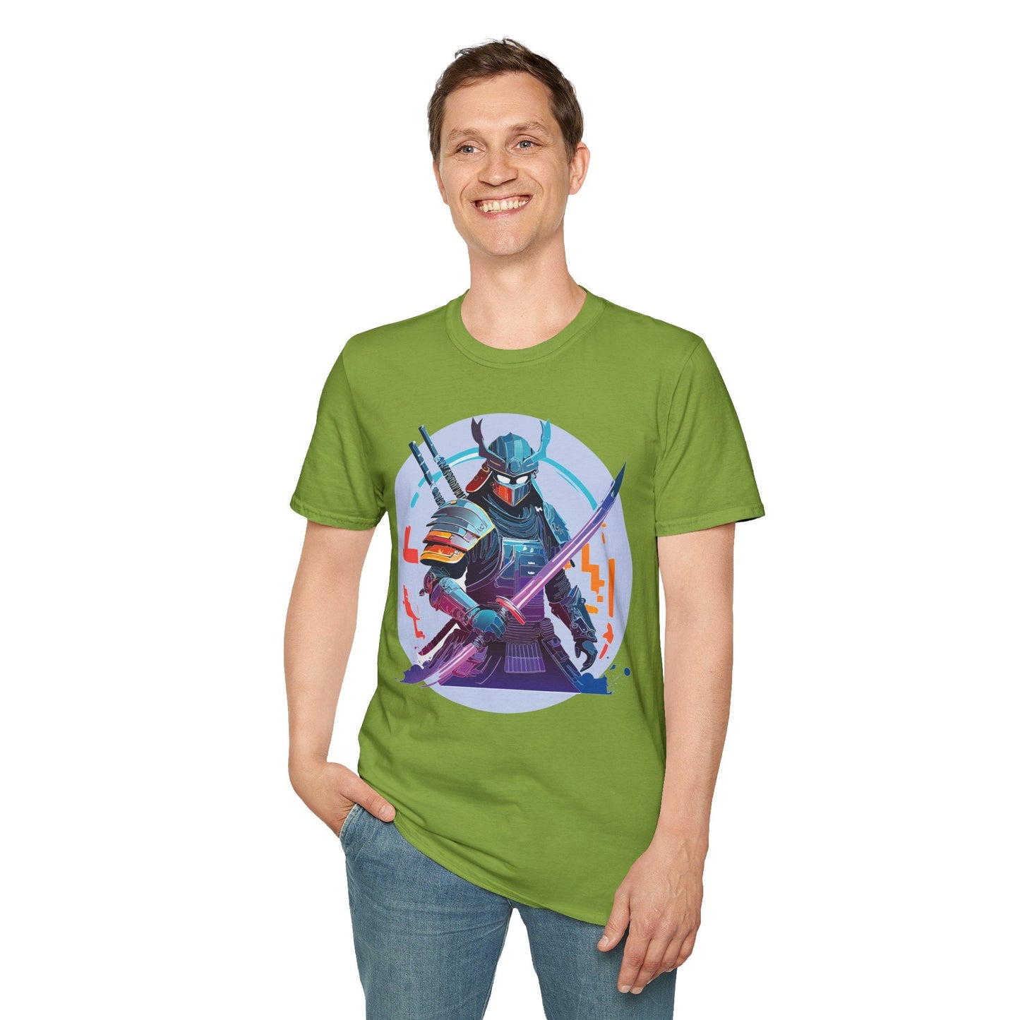 Samurai Shirt Unisex Softstyle Tee 100 Percent Ring Spun Cotton Light 4.5 Oz Graphic Gildan 64000