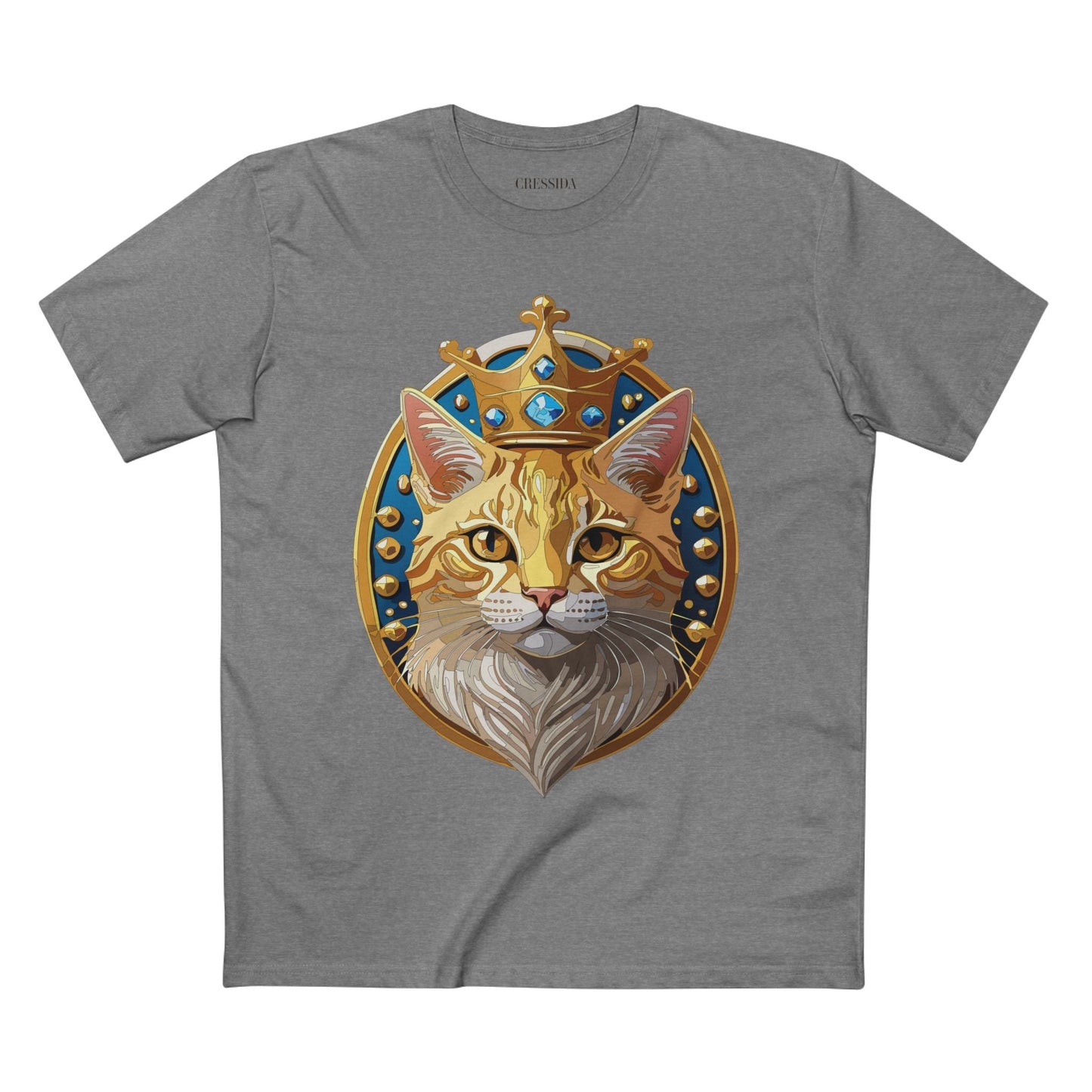 Cat Graphic Unisex 100 Cotton Tee With Unique Animal Golden Medallion Art Design 15