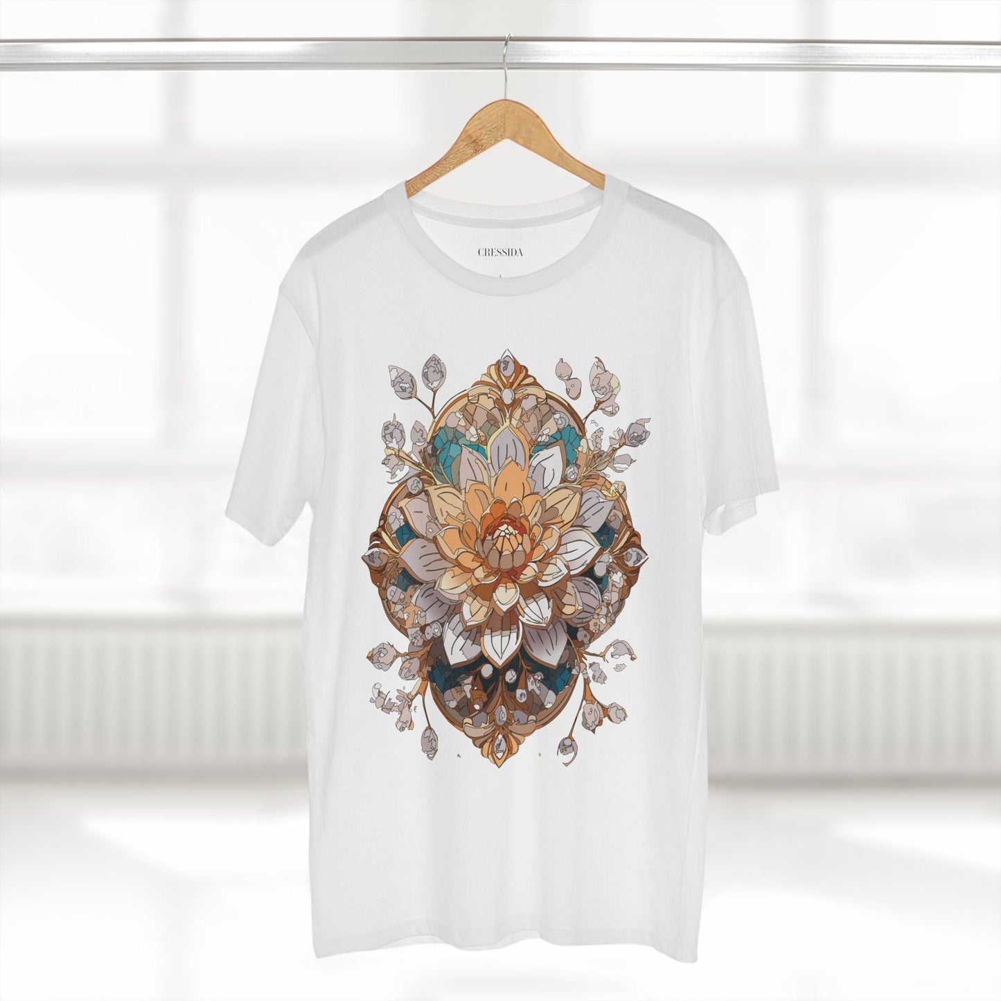 Floral Graphic T-Shirt Unisex 100 Cotton Art Design with Antique Flowers Tee 14