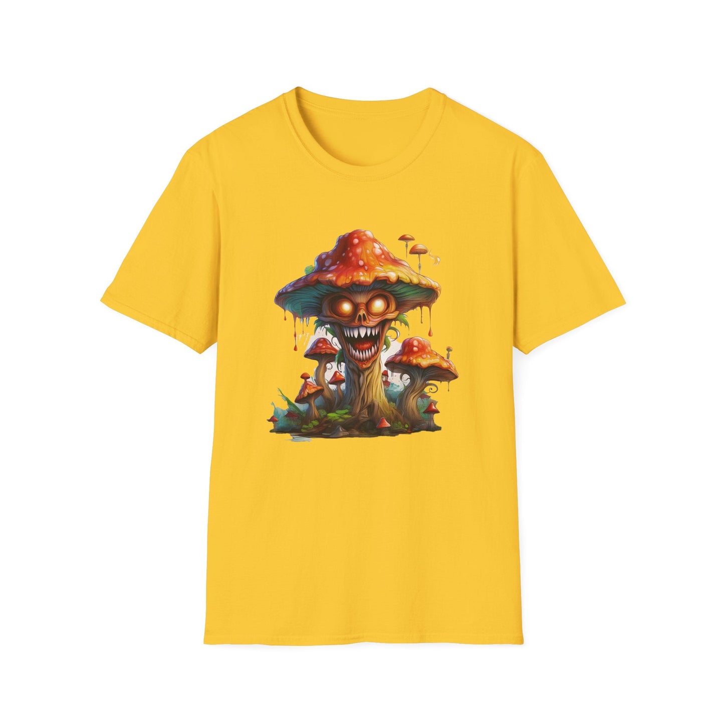Mashroom Tee Shirt Unisex Softstyle 64000 100% Ring Spun Cotton with Funny Mushroom Artwork