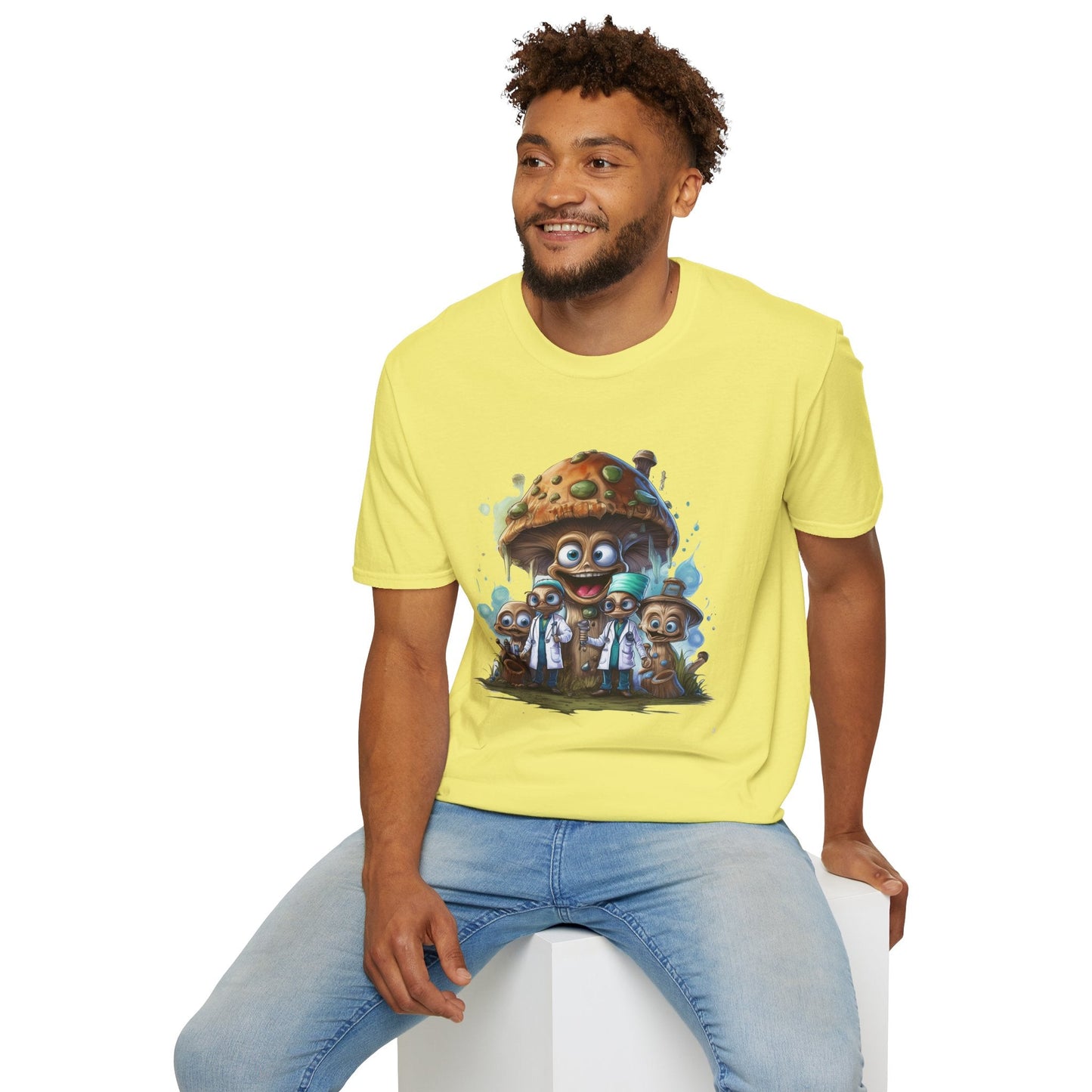 Mashroom Tee Shirt Unisex Funny Mushroom Design Softstyle 64000 Cotton Graphic Tee