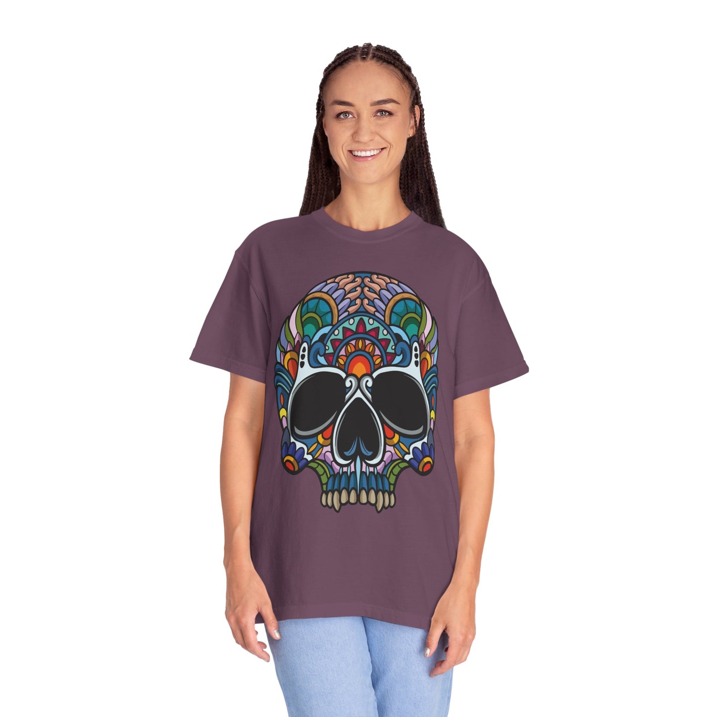 Unisex Cotton Tee Shirt with Skull