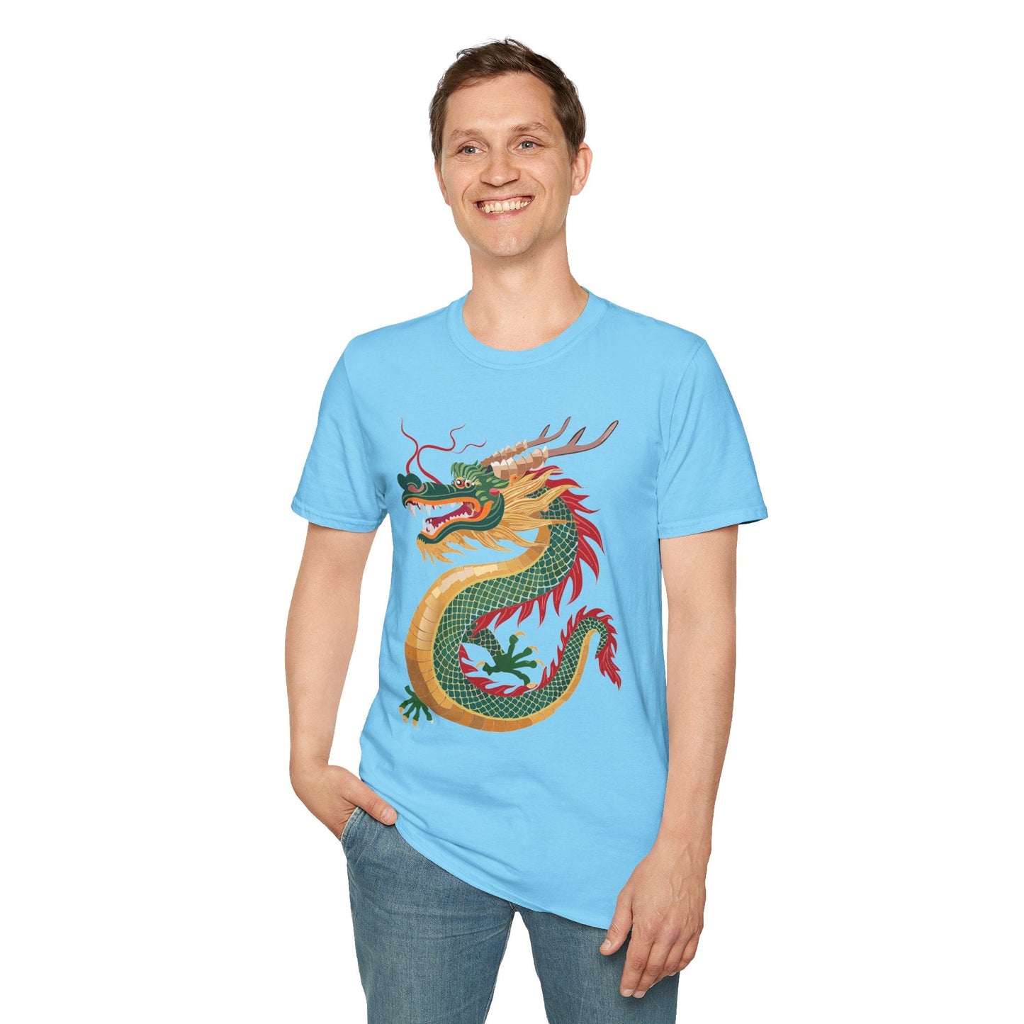 Dragon T Shirt Unisex Dragon Shirt With Animal Art Design Gildan Softstyle 64000 Tee