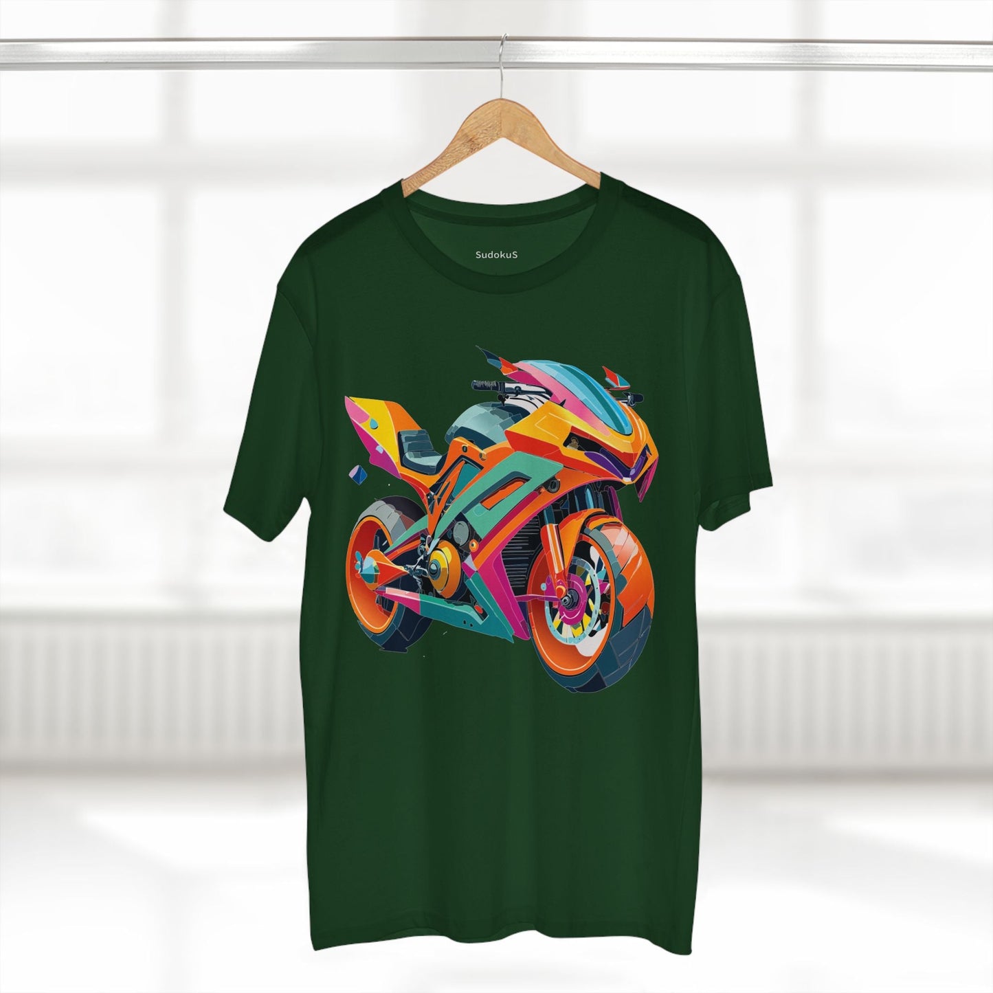 Moto Bike Graphic Unisex 100 Cotton Staple Tee 6