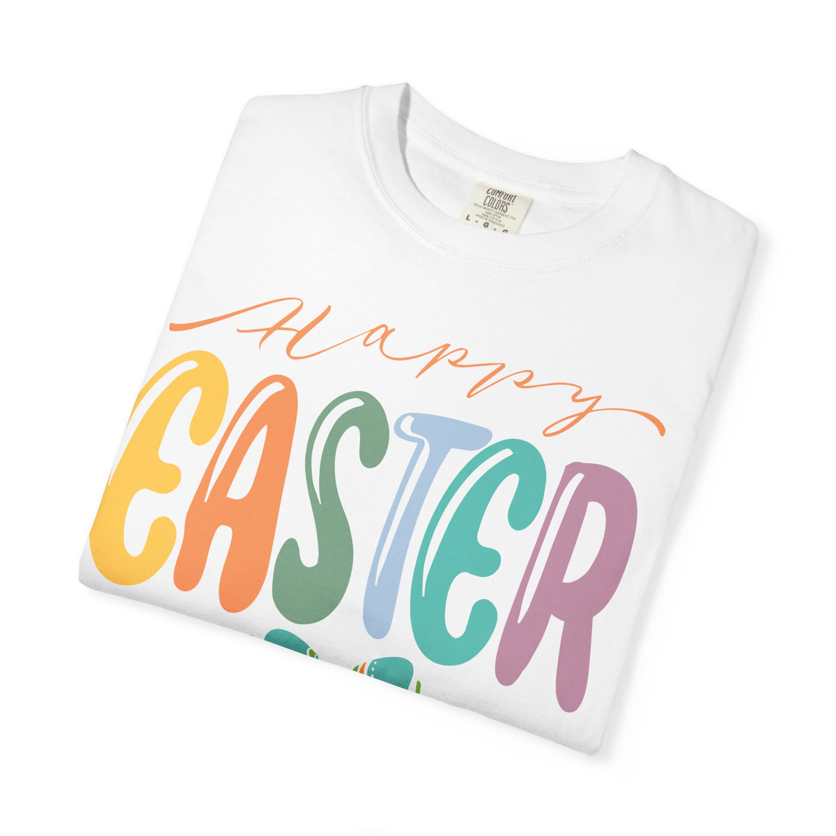 Happy Easter T-Shirt, Tee Shirt with Easter Signature, T Shirt with Easter Prints, Tee Shirt with Easter Design