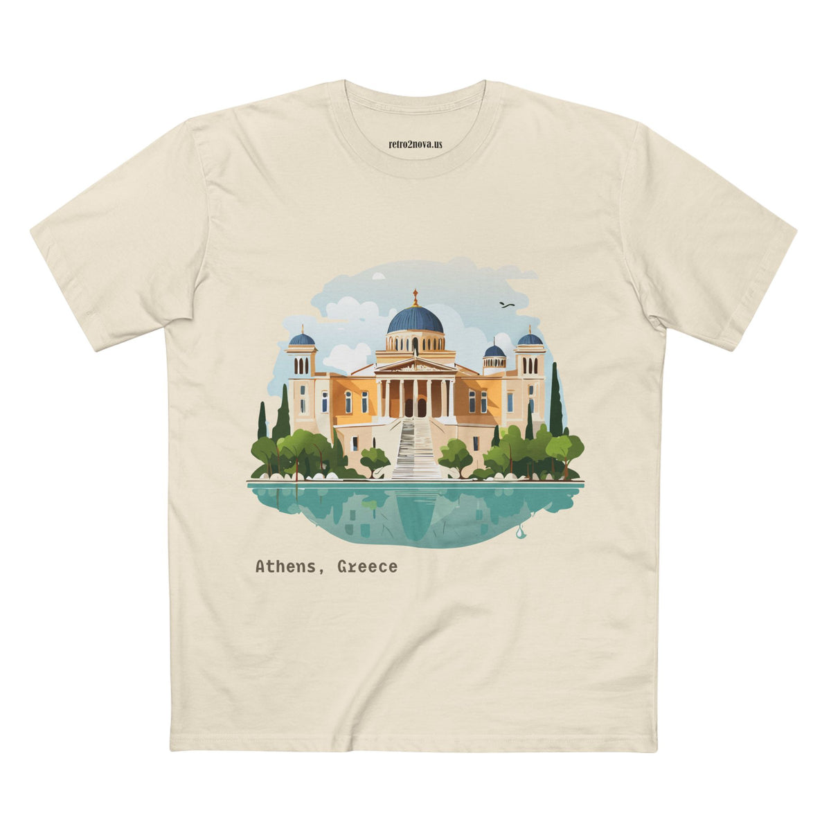 Athens Greece Illustration T-Shirt | Acropolis Temple Travel Tee