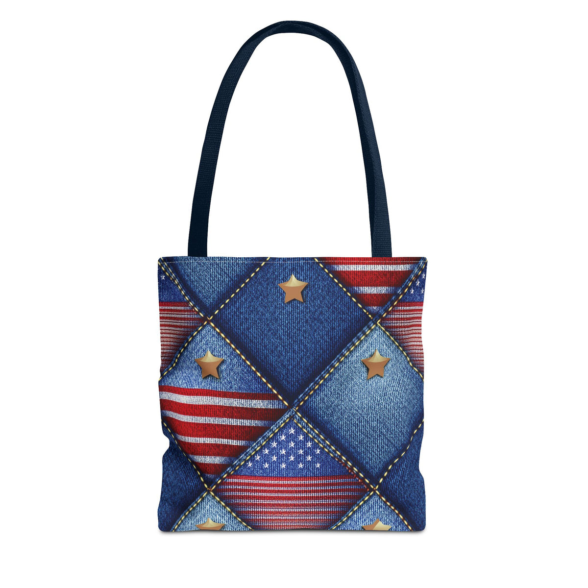 4th of July Graphic Denim Fabric Imitation Print Unisex Canvas Bag Poly Spun 3 Sizes Tote Bag 200-20