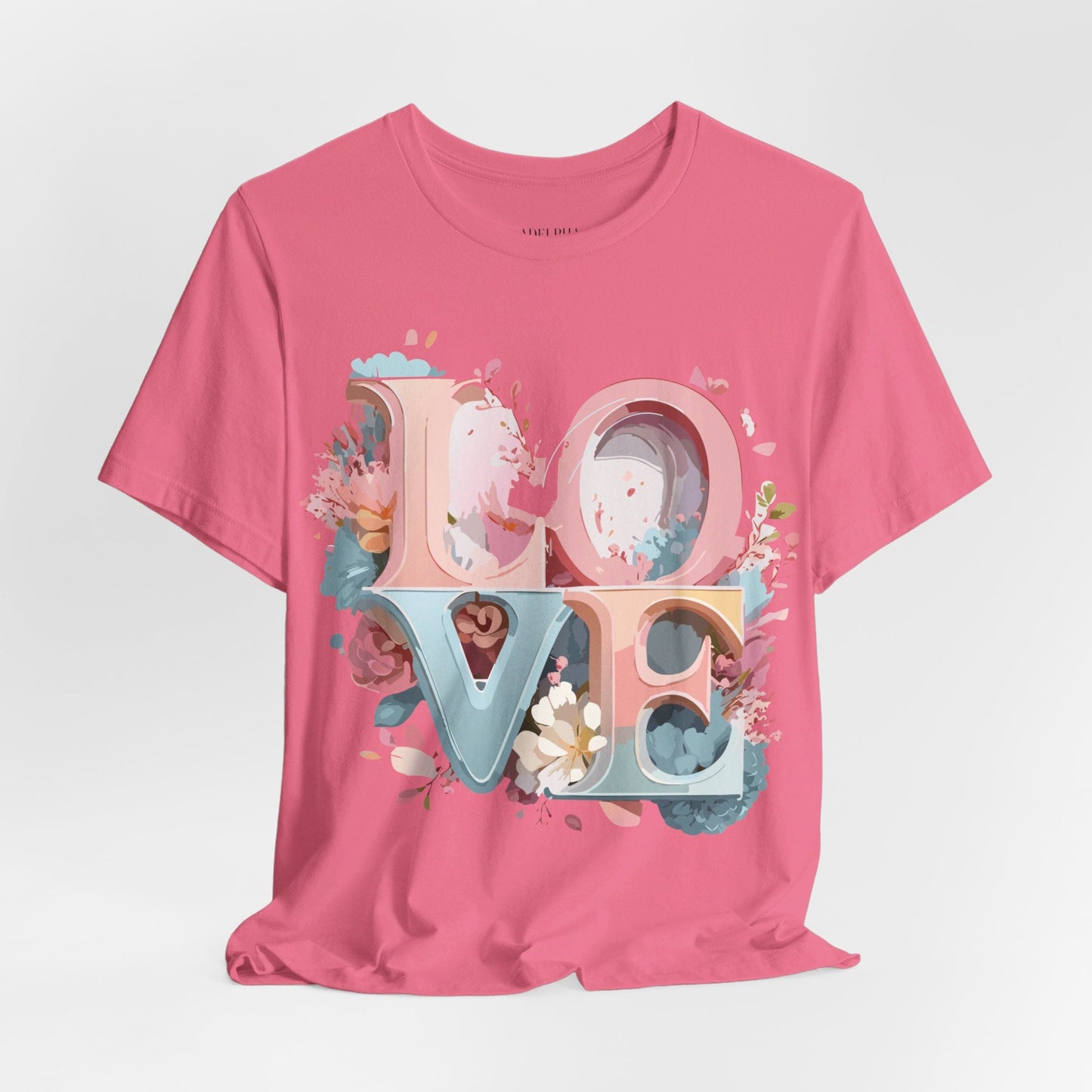 Valentine Day Graphic Unisex 100 Cotton Vintage Artwork with Love and Flower Design Tee 47