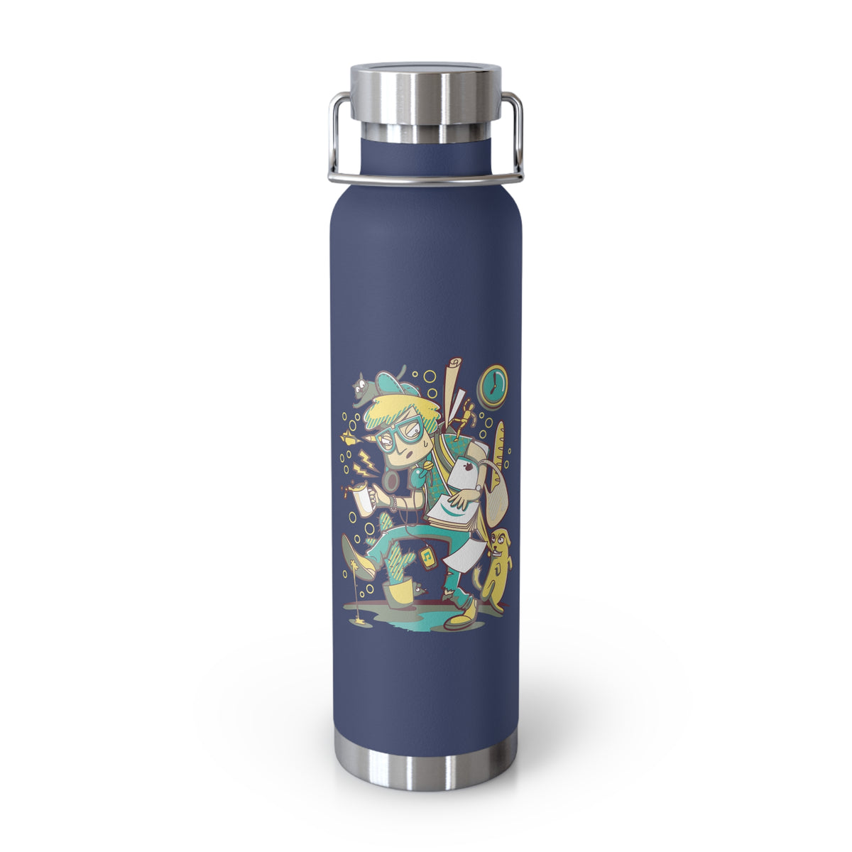 22oz Copper Insulated Water Bottle with Cartoon Design - CV69